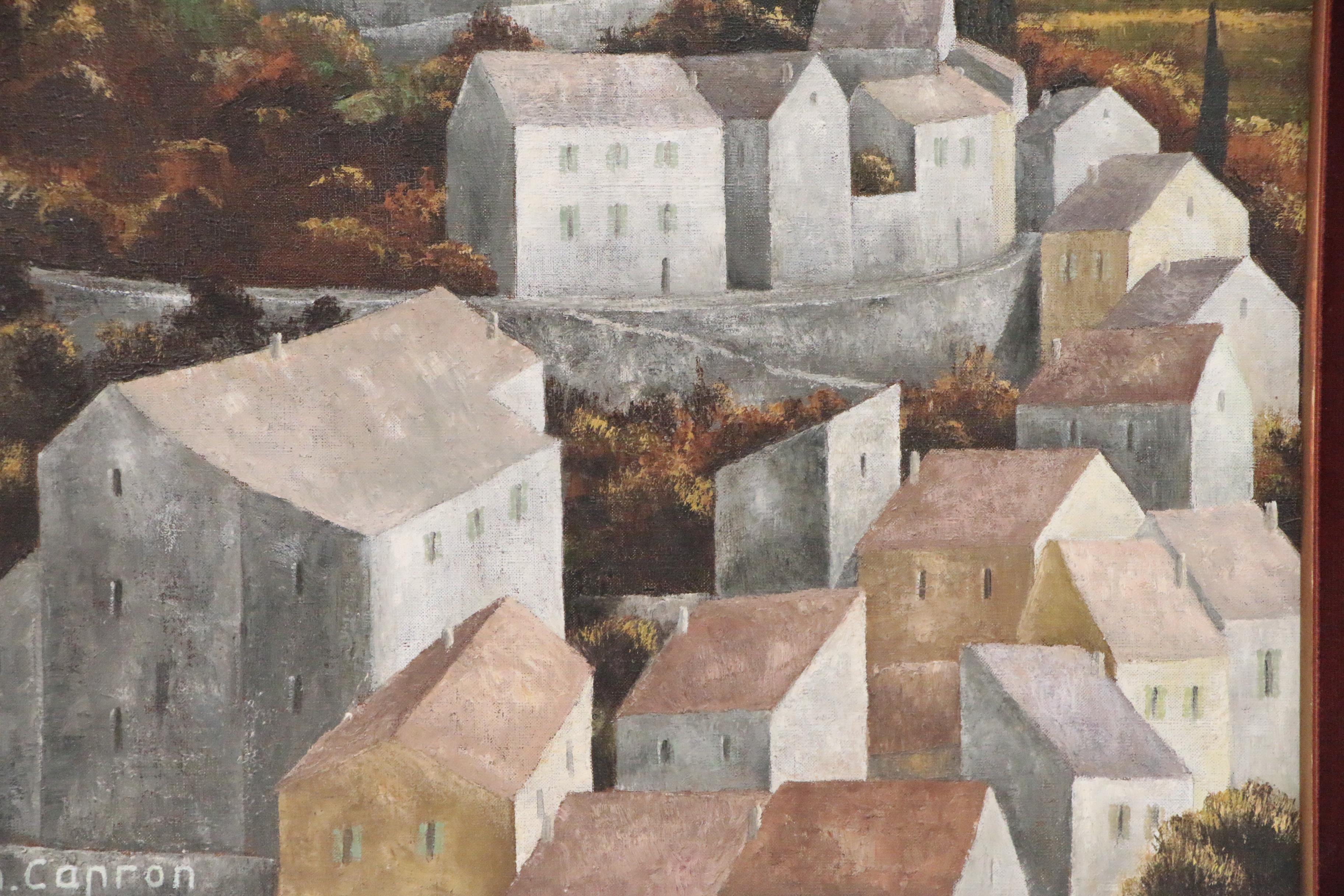 Jean-Pierre Capron Oil Painting of Village Scene