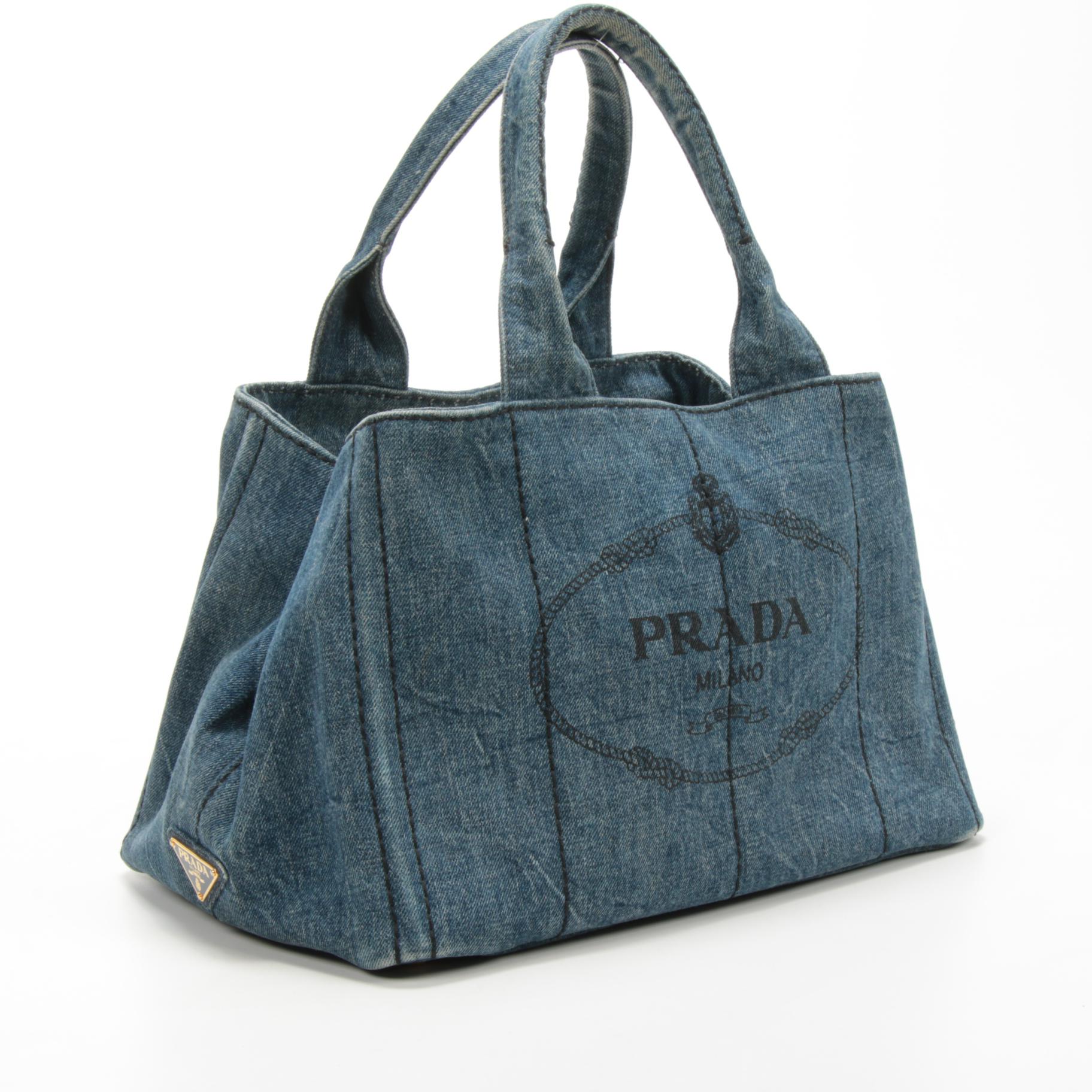 Prada Denim Tote Handbag