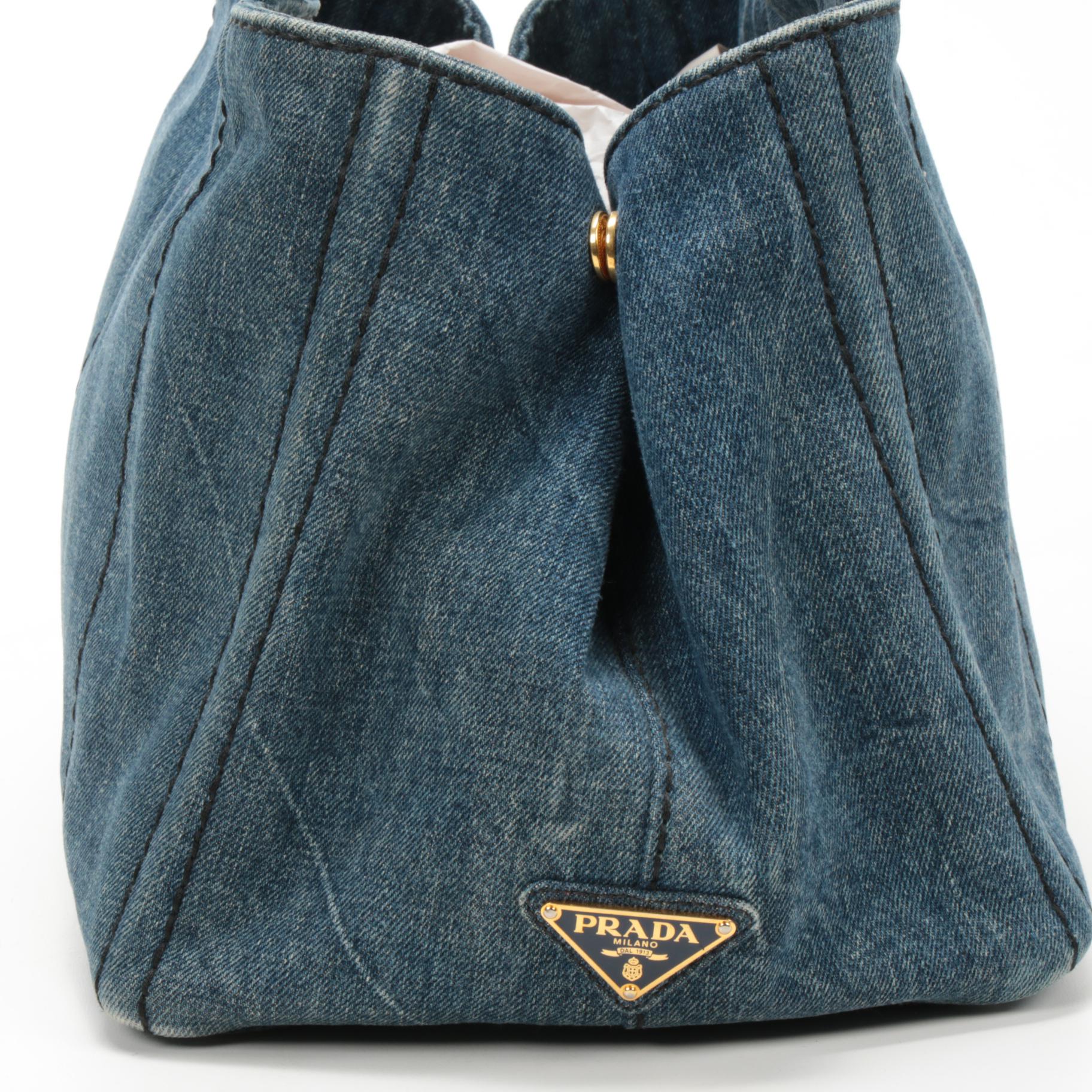 Prada Denim Tote Handbag