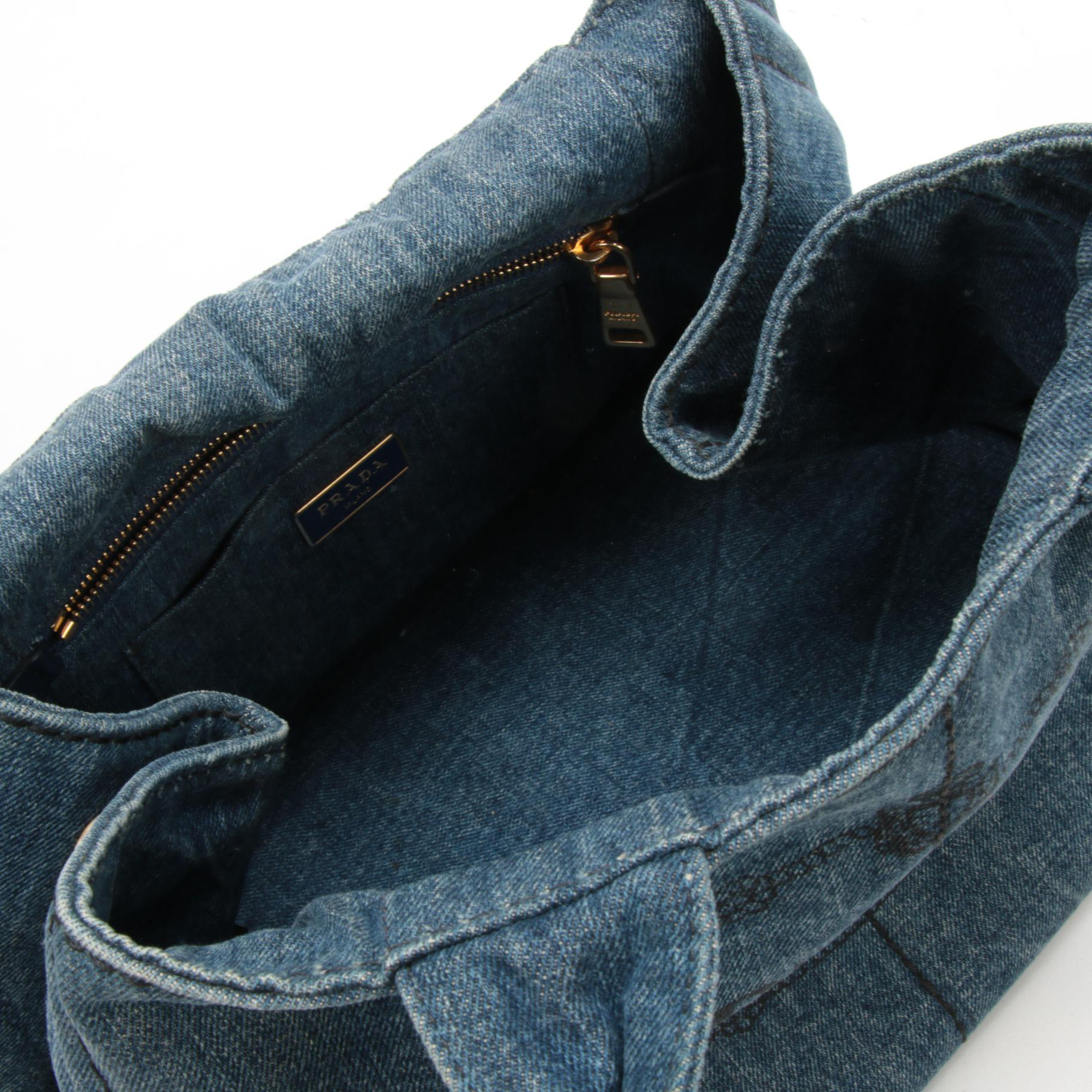 Prada Denim Tote Handbag