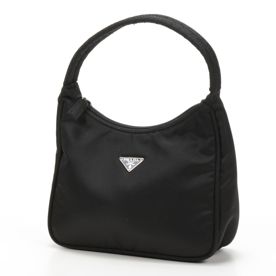 Prada Black Mini Tessuto Nylon Top-Handle Bag