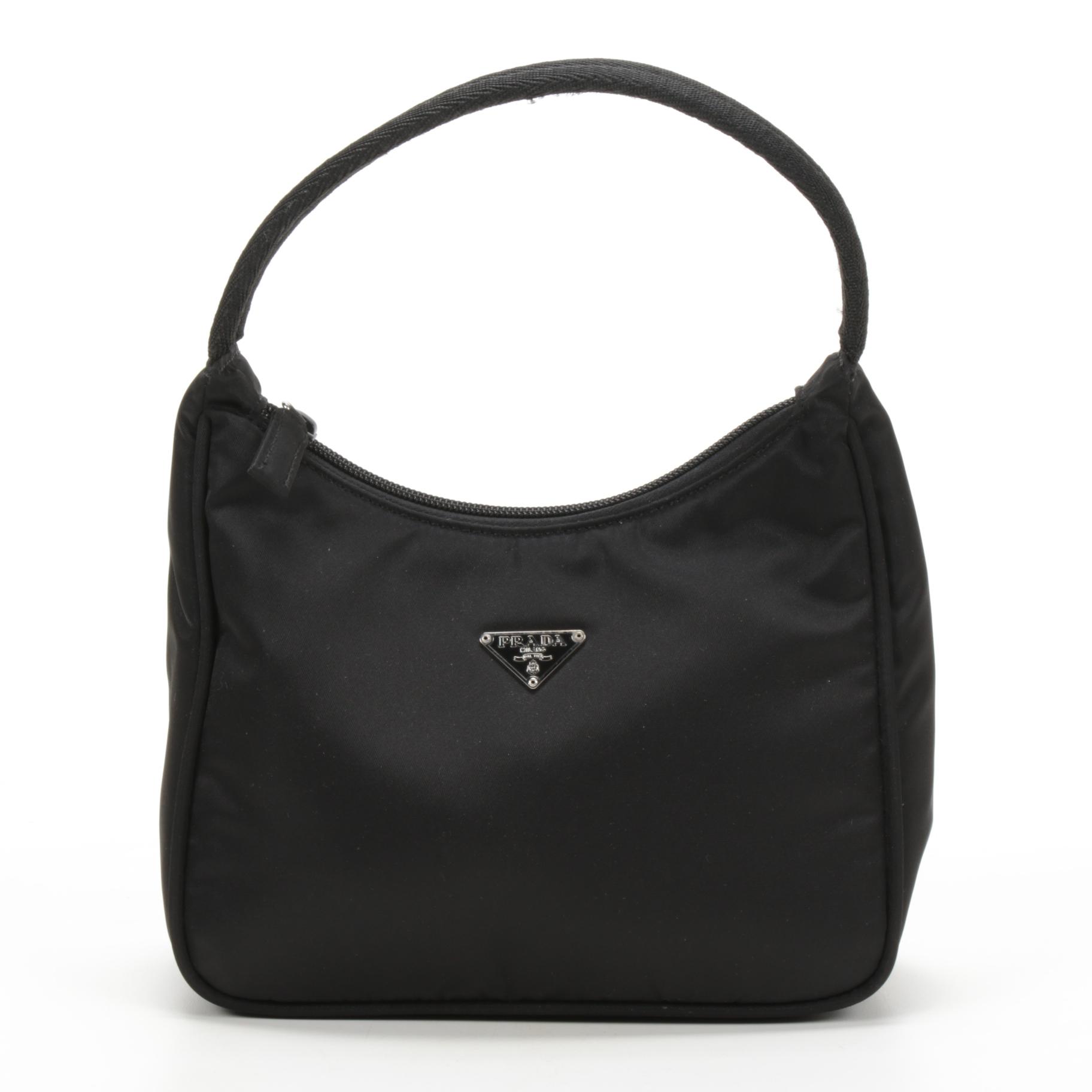 Prada Black Mini Tessuto Nylon Top-Handle Bag