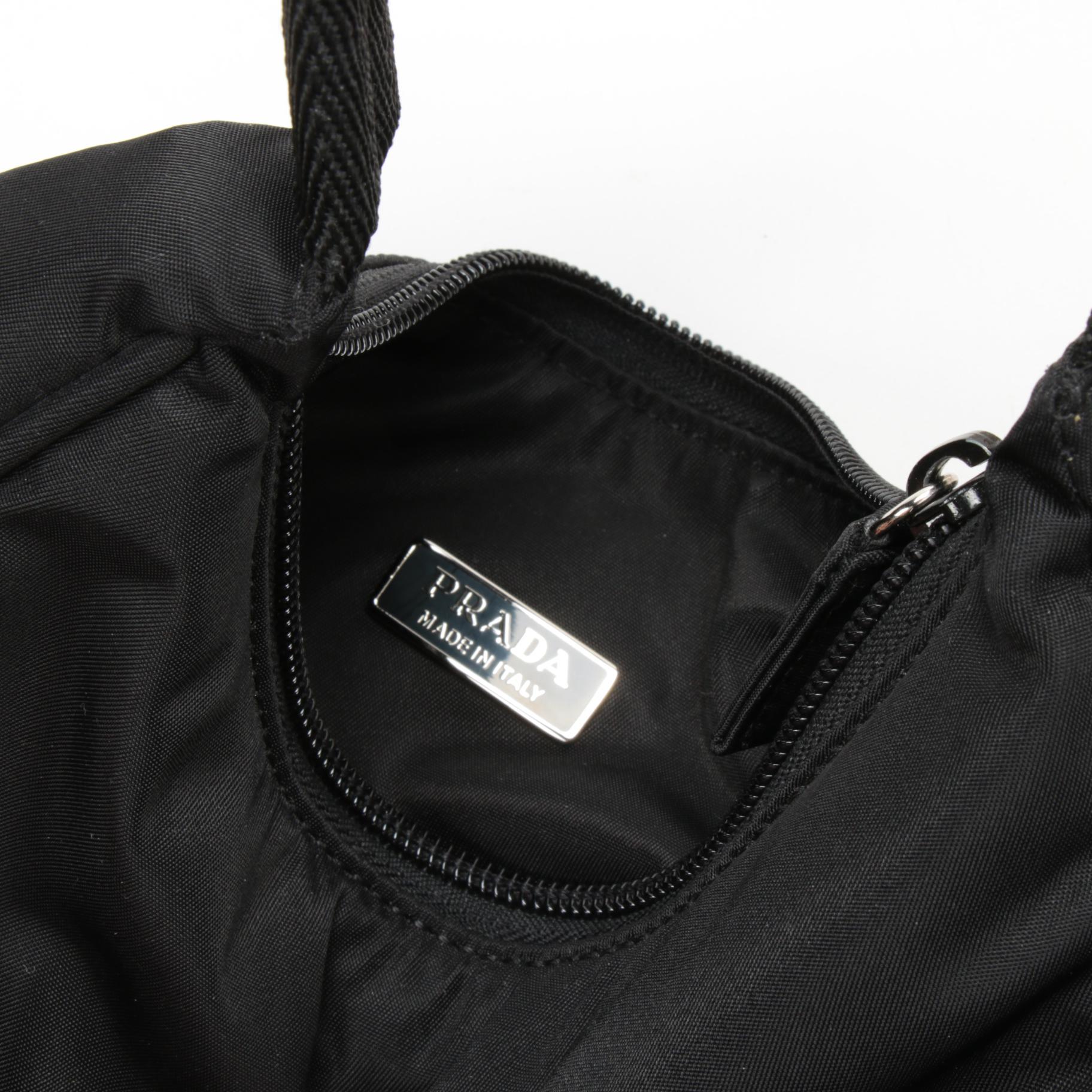 Prada Black Mini Tessuto Nylon Top-Handle Bag