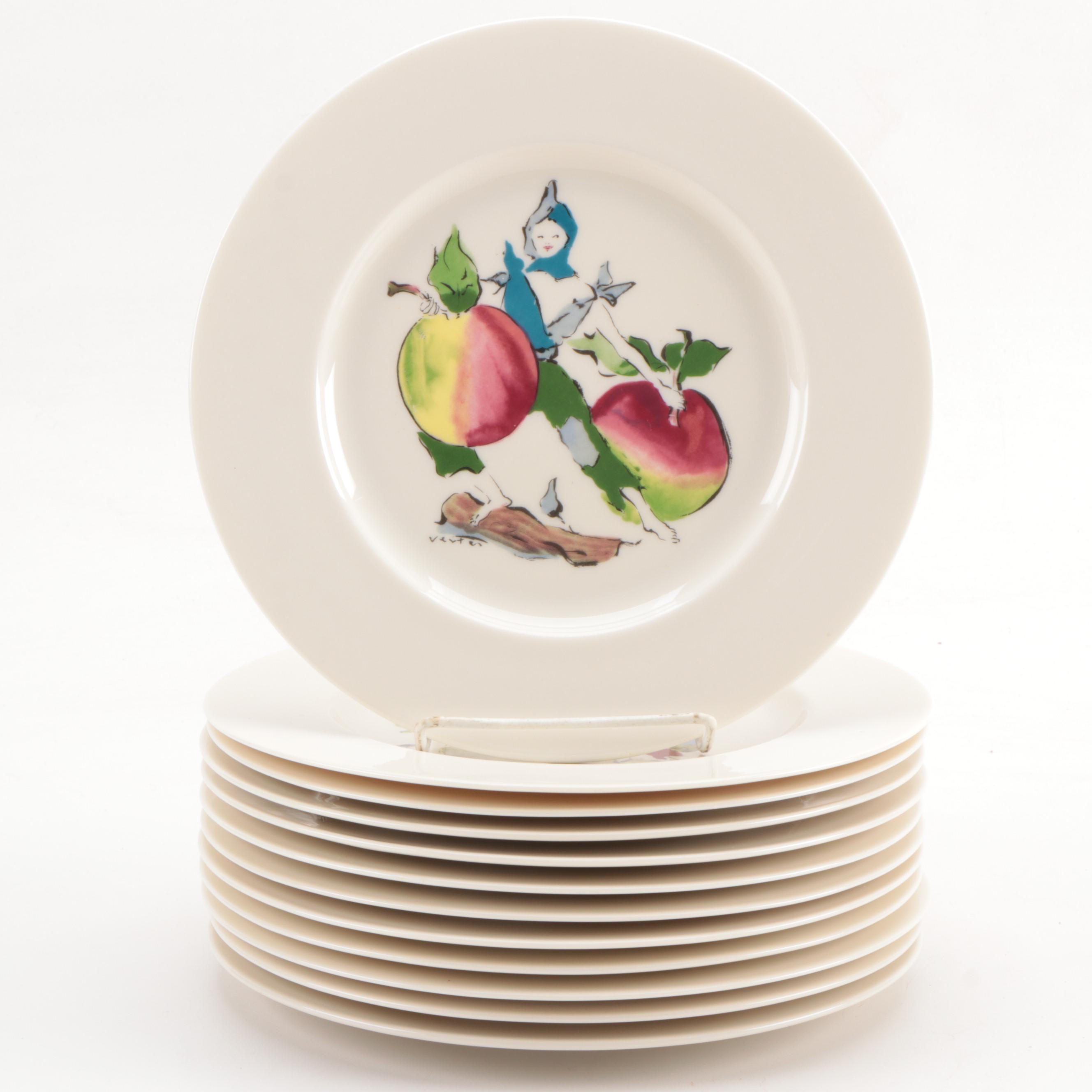 Castleton "Harvest" Luncheon Plates, Teacups, and Saucers