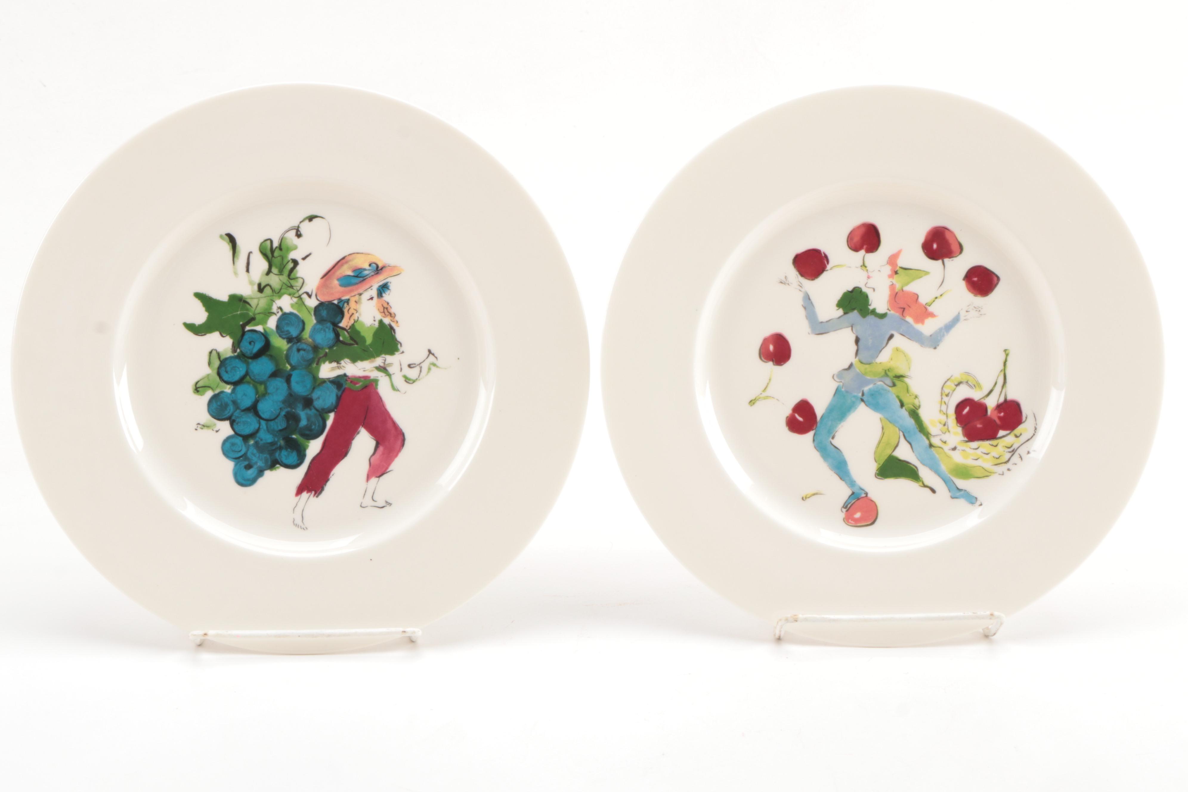 Castleton "Harvest" Luncheon Plates, Teacups, and Saucers