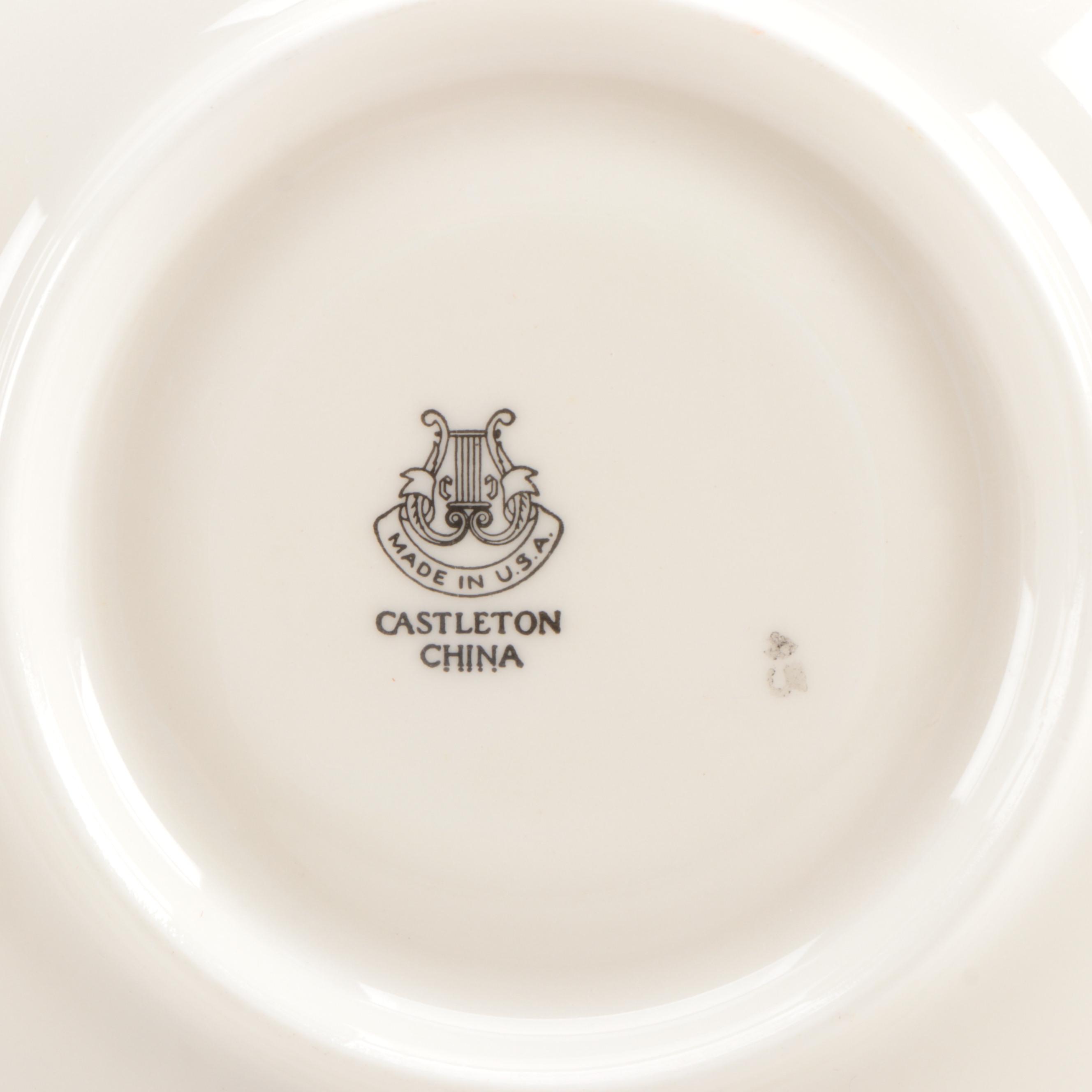 Castleton "Harvest" Luncheon Plates, Teacups, and Saucers