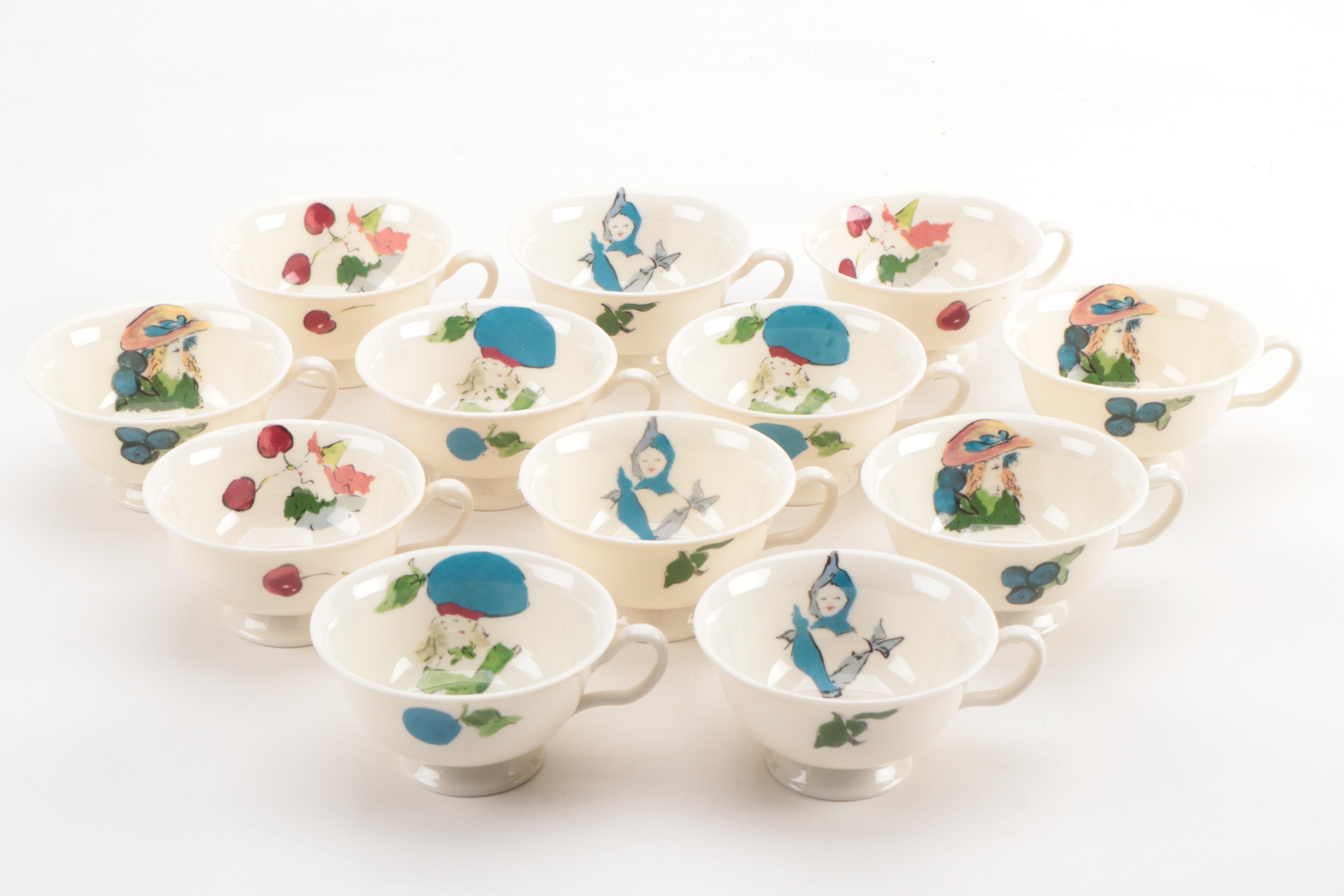 Castleton "Harvest" Luncheon Plates, Teacups, and Saucers