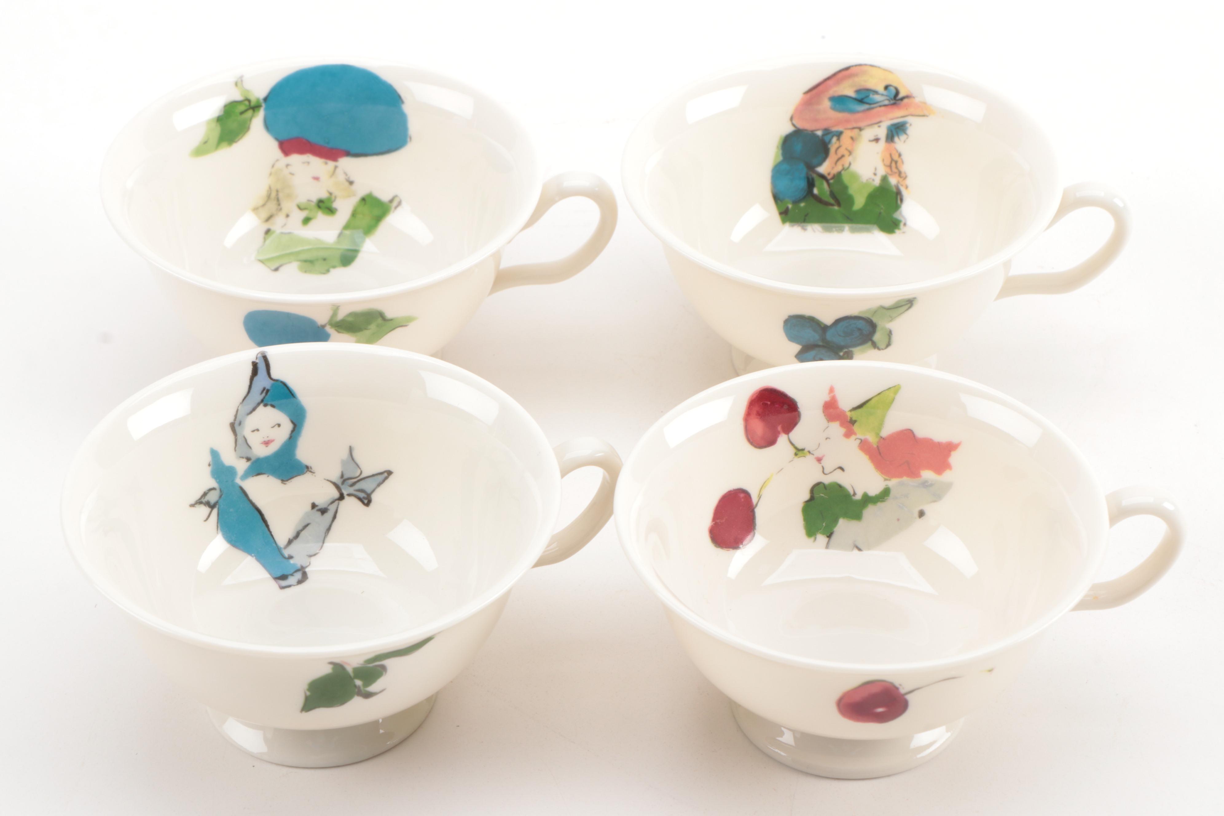 Castleton "Harvest" Luncheon Plates, Teacups, and Saucers