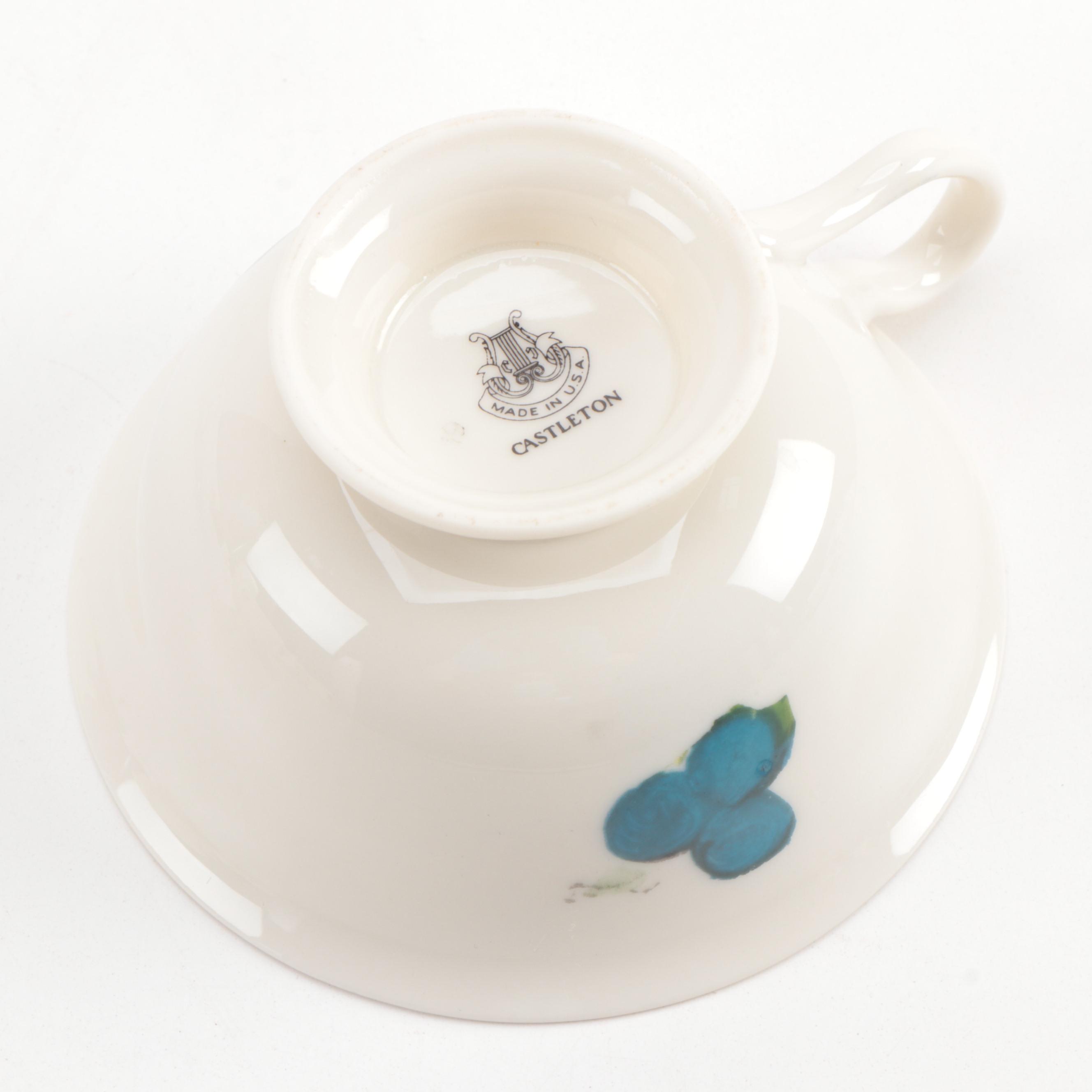 Castleton "Harvest" Luncheon Plates, Teacups, and Saucers