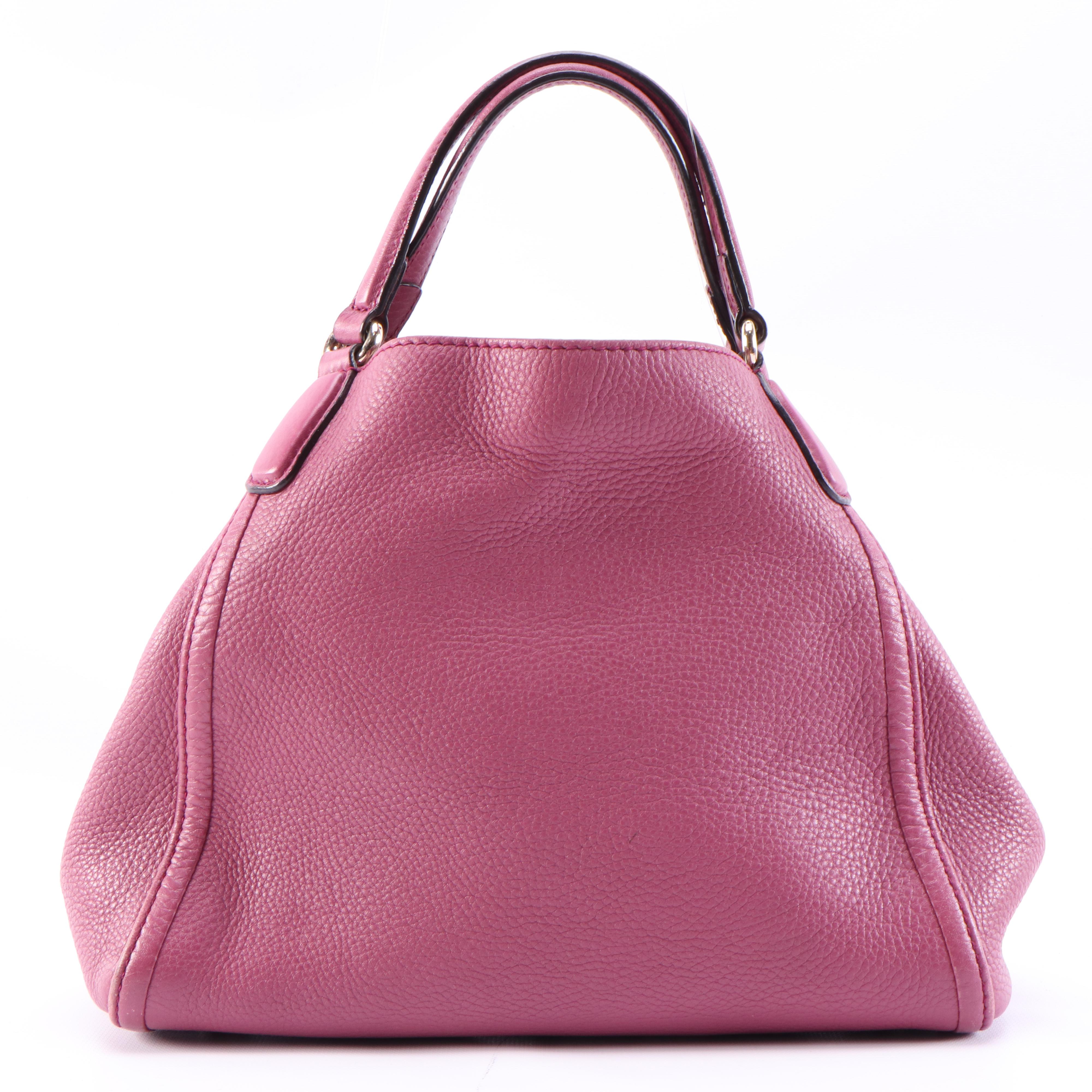 Gucci Soho Small Tote Bag in Mauve Purple Pebbled Leather