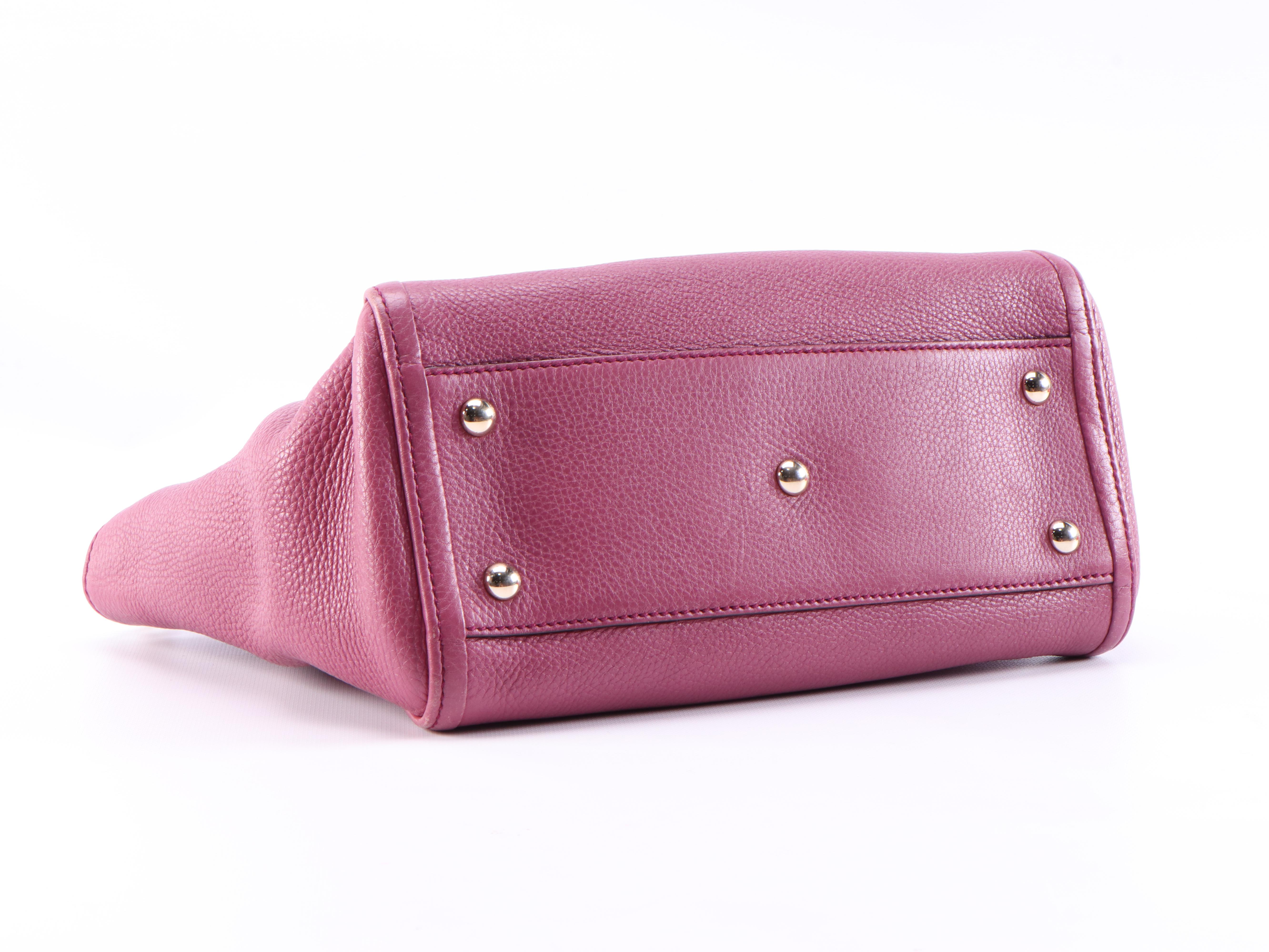 Gucci Soho Small Tote Bag in Mauve Purple Pebbled Leather