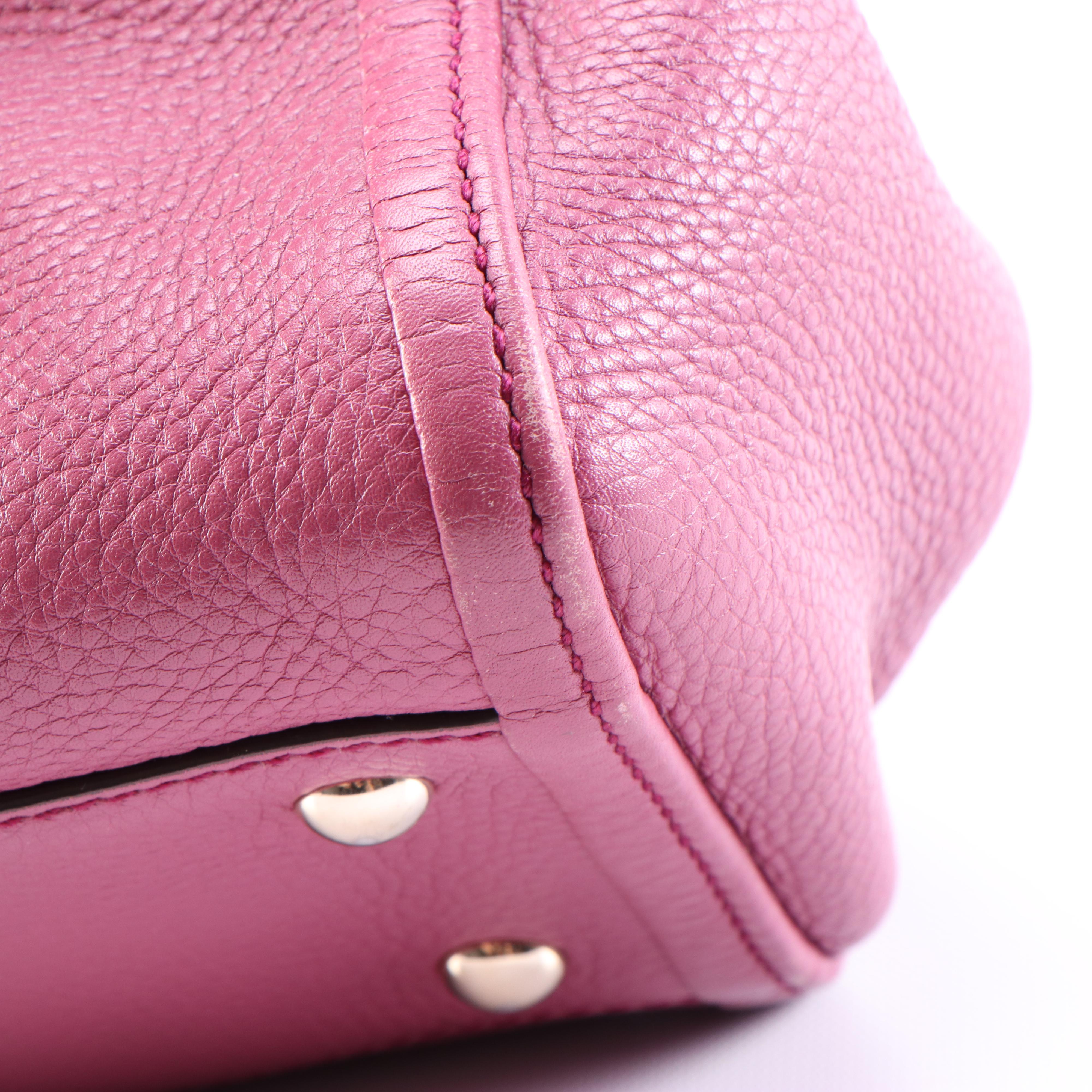 Gucci Soho Small Tote Bag in Mauve Purple Pebbled Leather