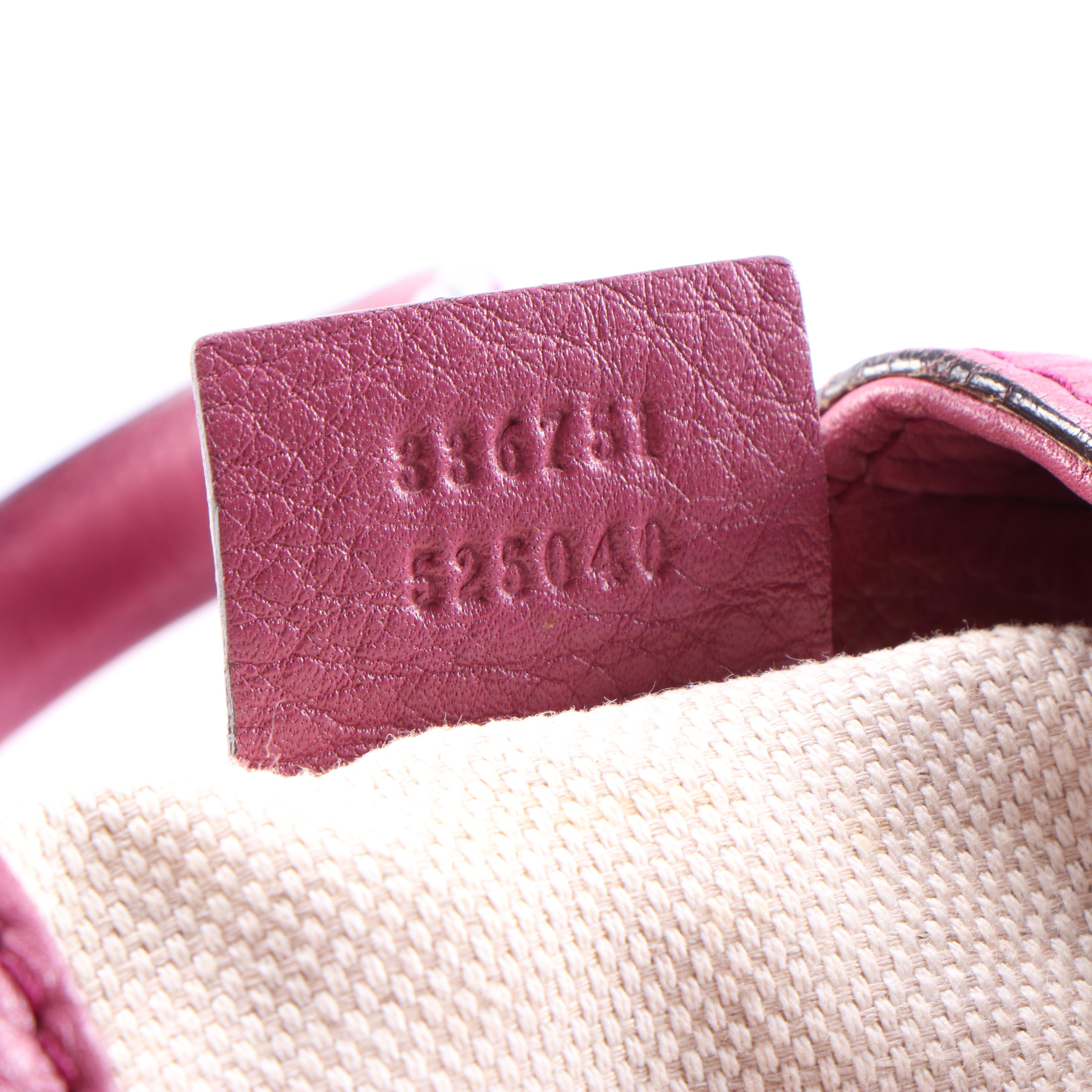 Gucci Soho Small Tote Bag in Mauve Purple Pebbled Leather