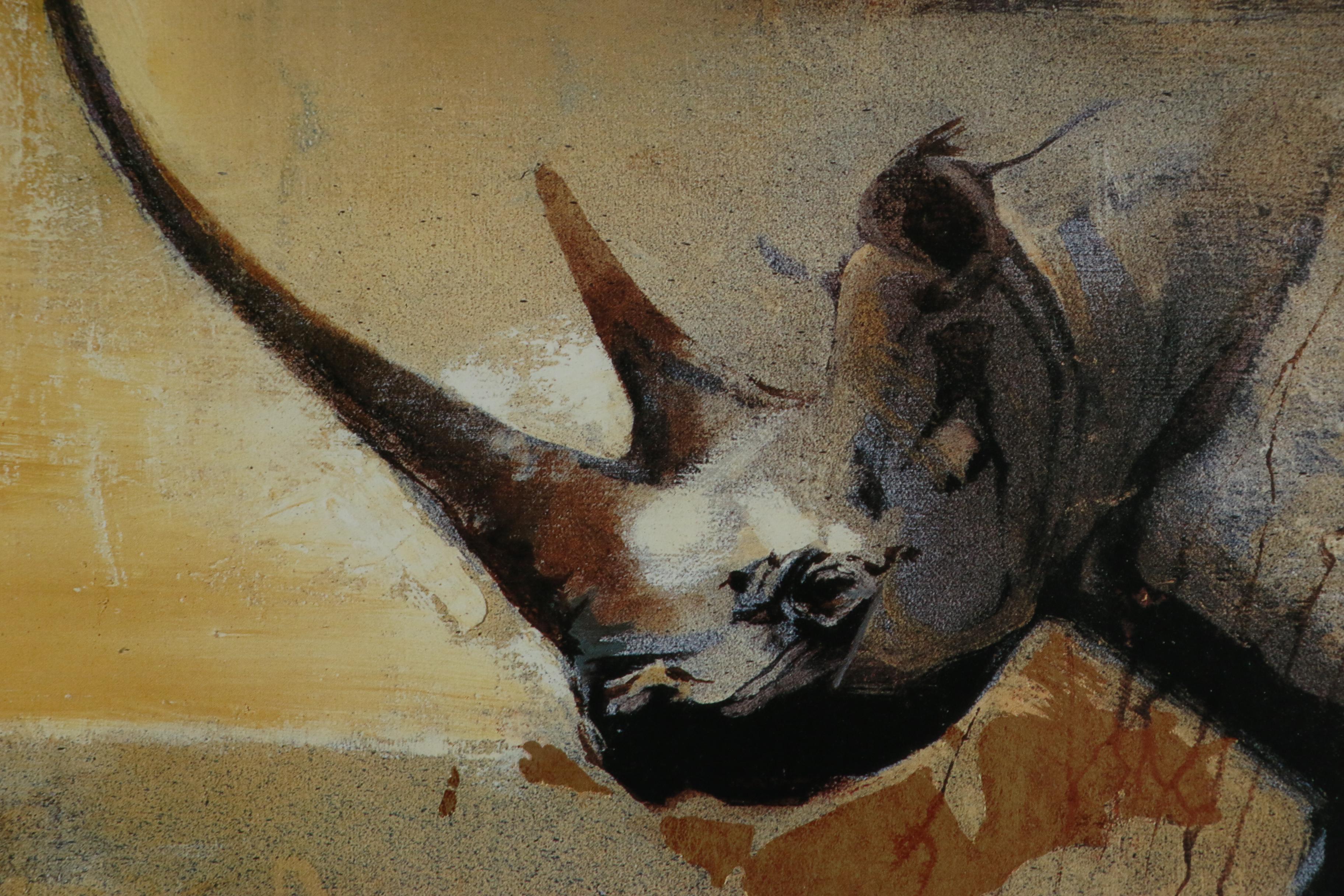 Keith Joubert Offset Lithograph "The Black Rhinoceros. Diceros bicornis."