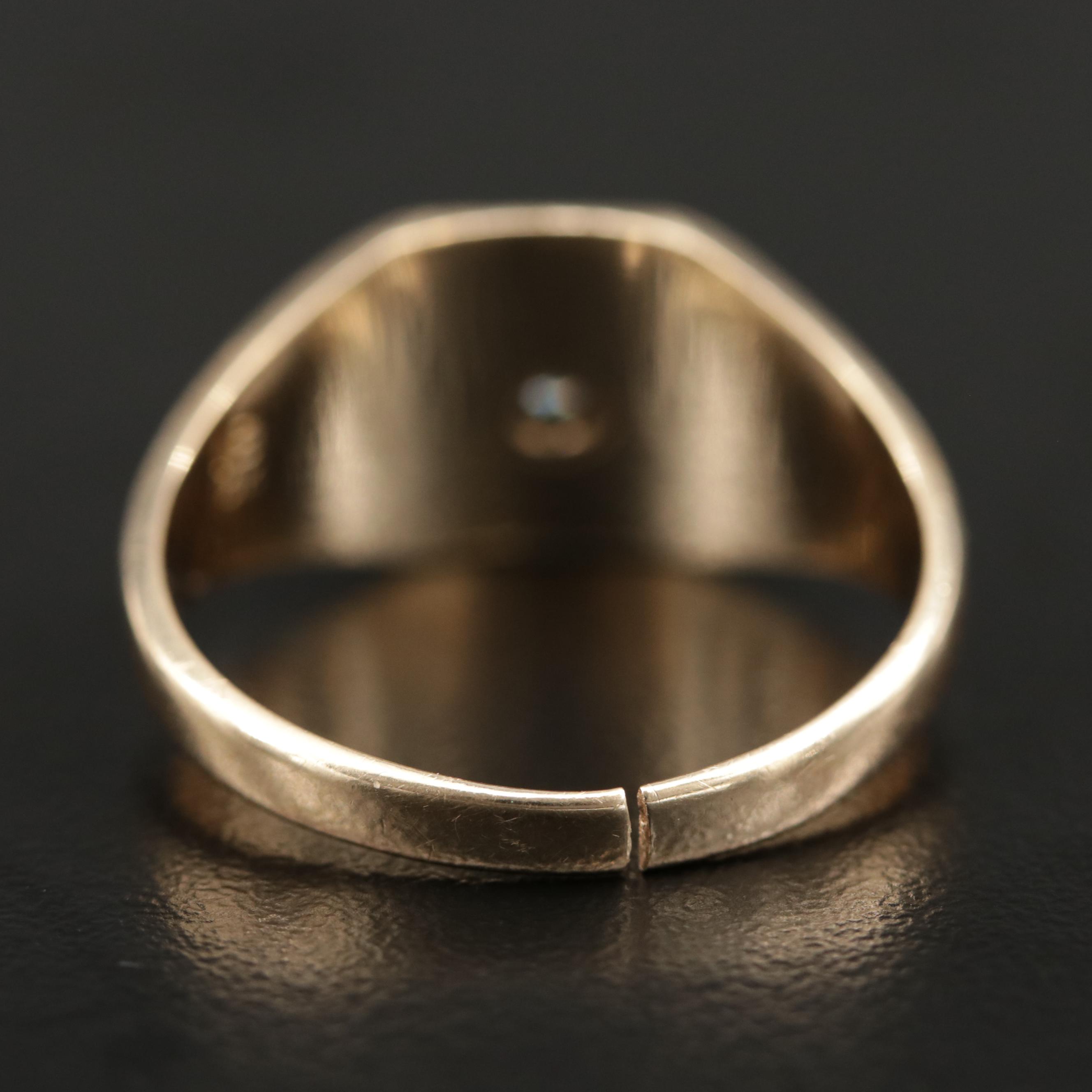 Vintage 10K Yellow Gold  Diamond Knights of Columbus Ring