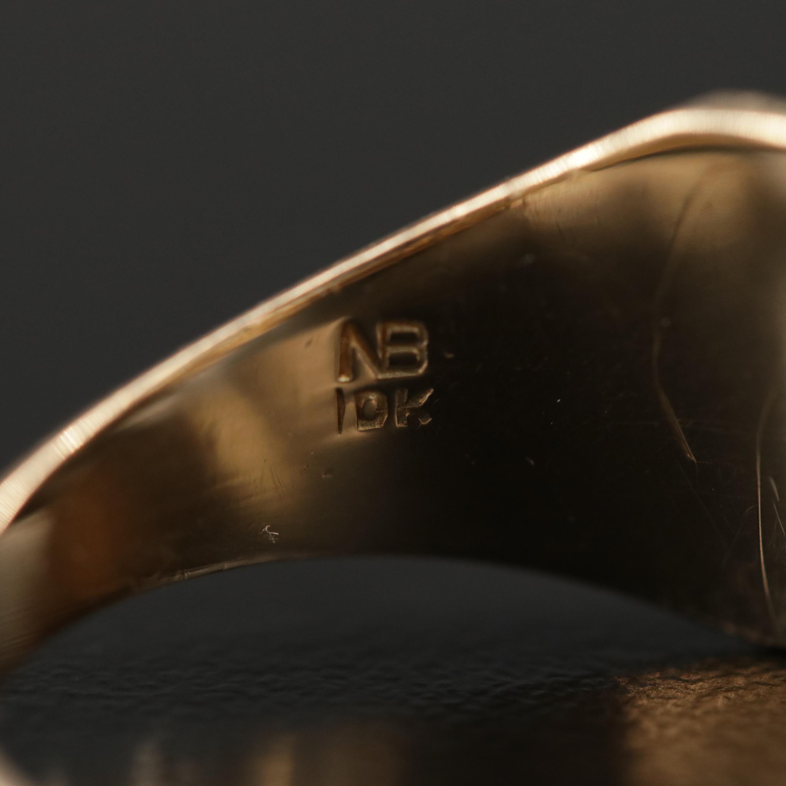 Vintage 10K Yellow Gold  Diamond Knights of Columbus Ring