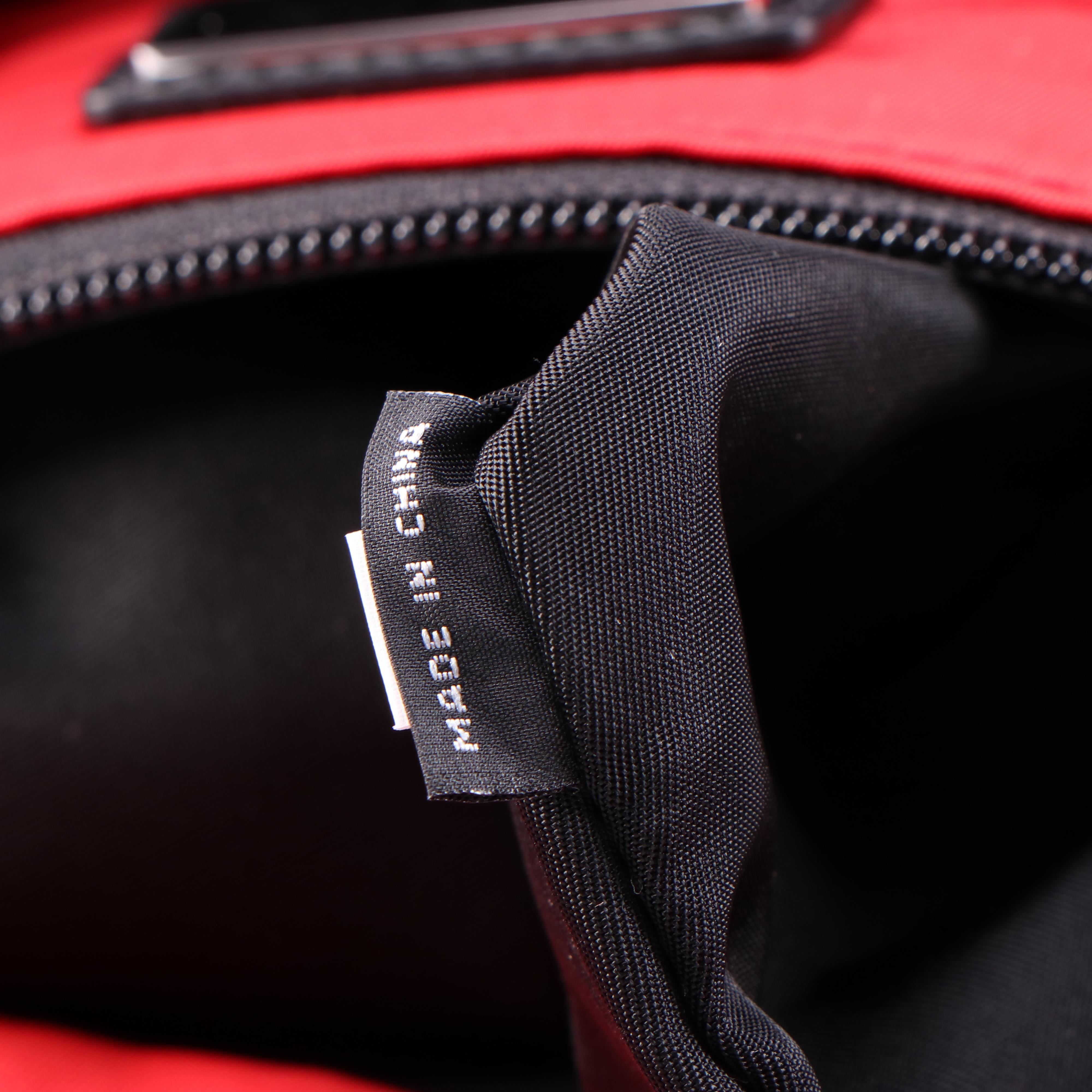 Prada Technical Tote in Red Tessuto Nylon with Black Leather Trim