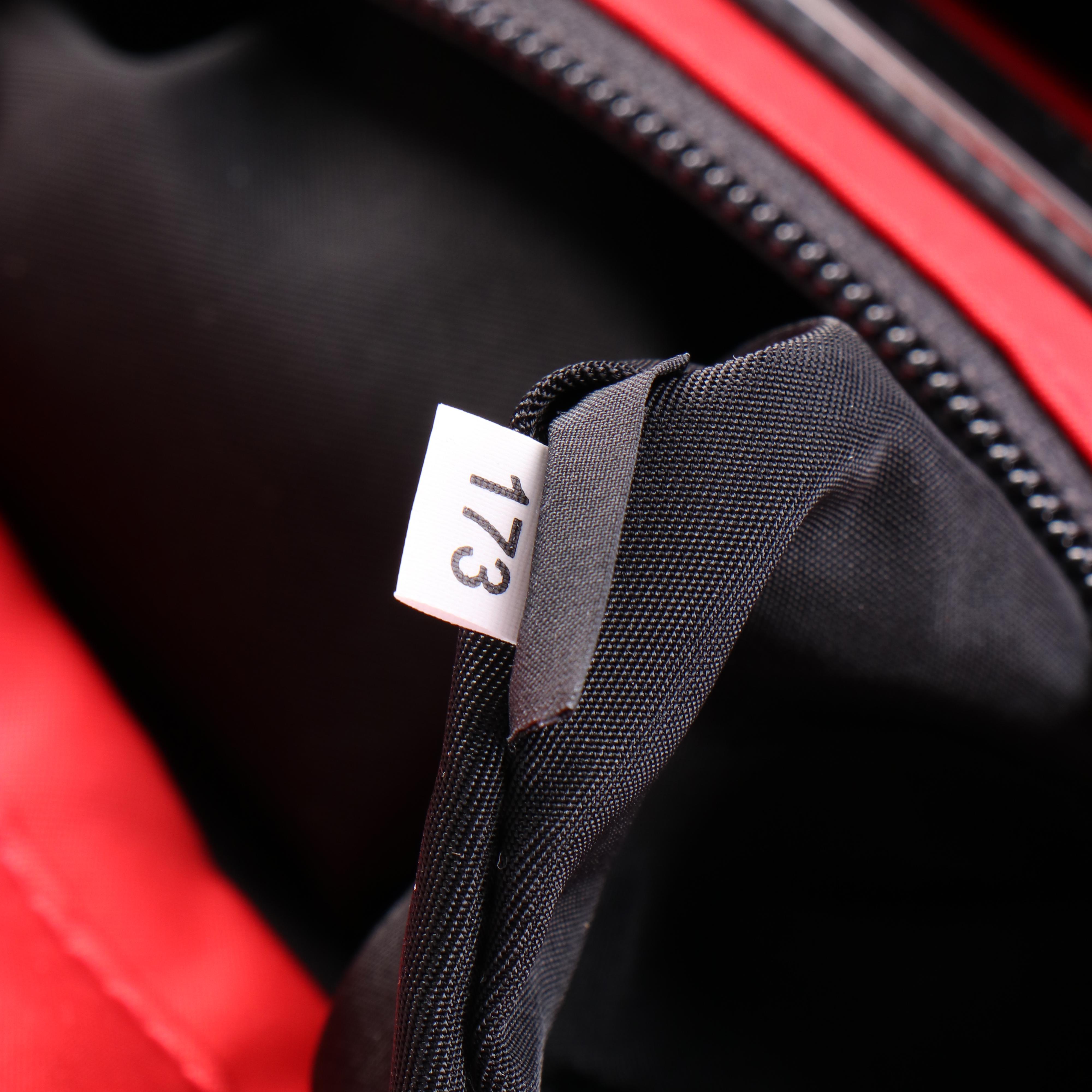Prada Technical Tote in Red Tessuto Nylon with Black Leather Trim