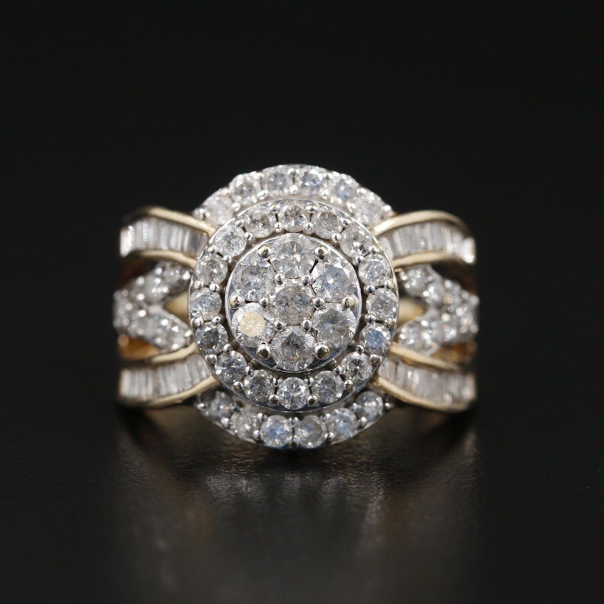 10K Yellow Gold 2.23 CTW Diamond Ring