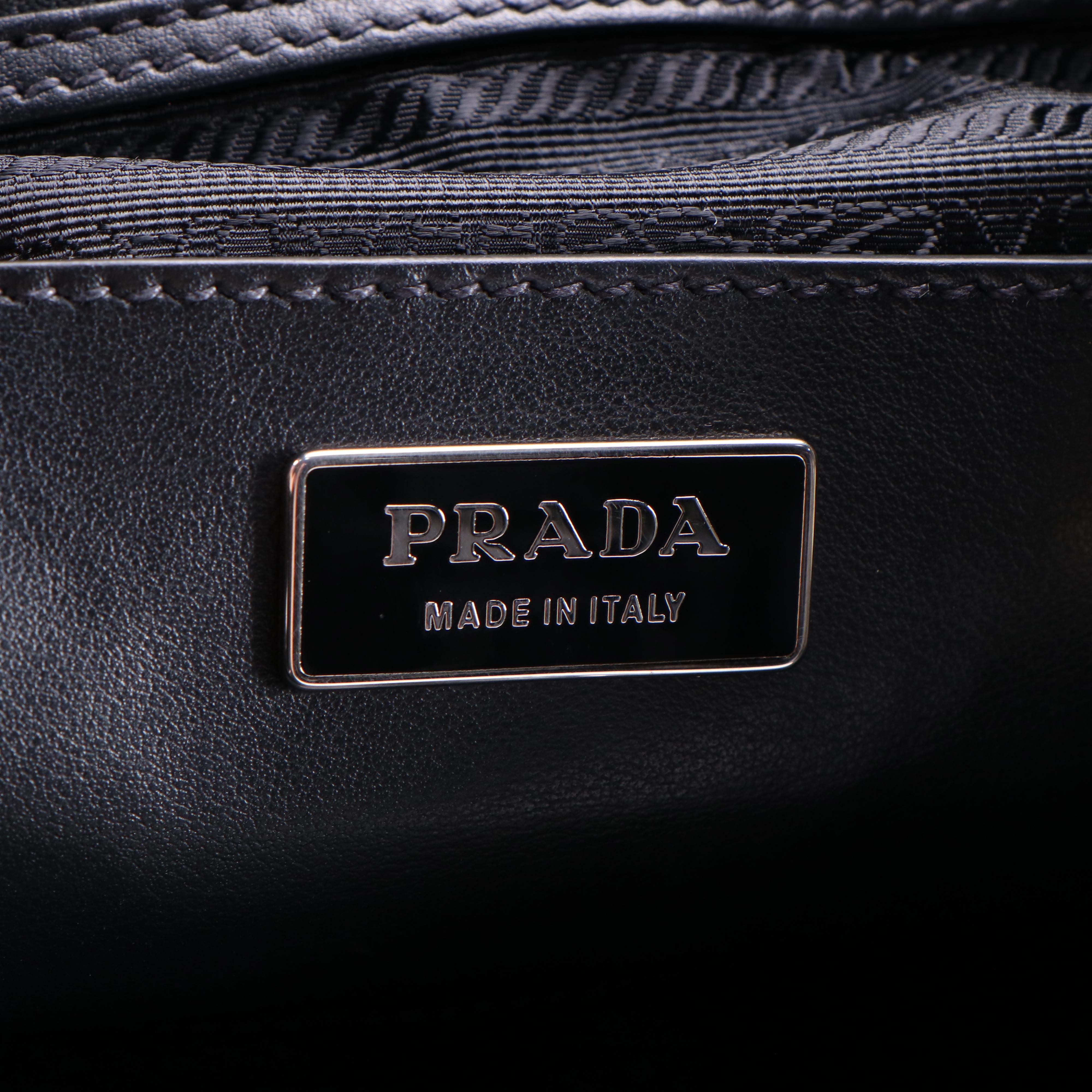 Prada Python and Black Leather Double Pocket Medium Backpack