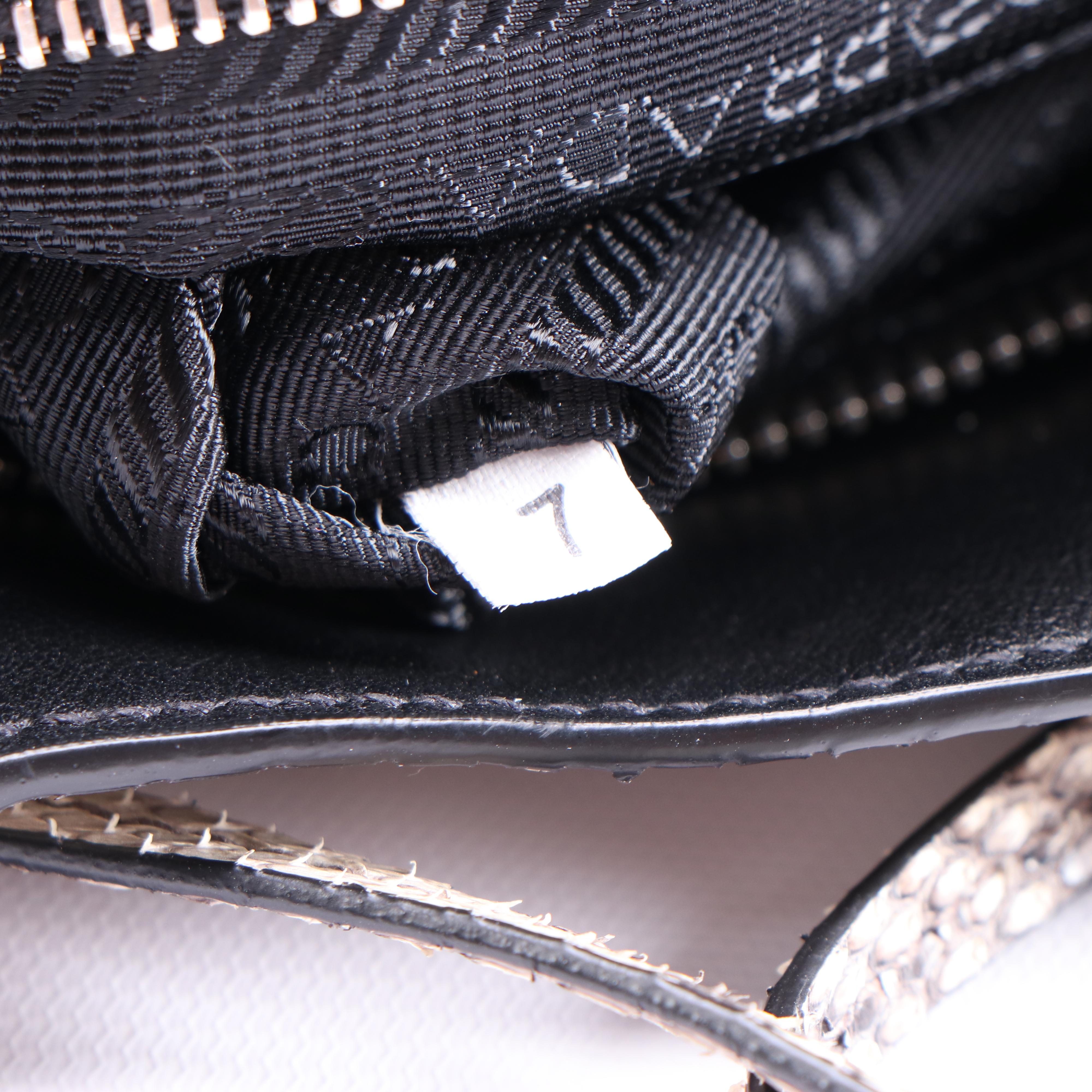 Prada Python and Black Leather Double Pocket Medium Backpack