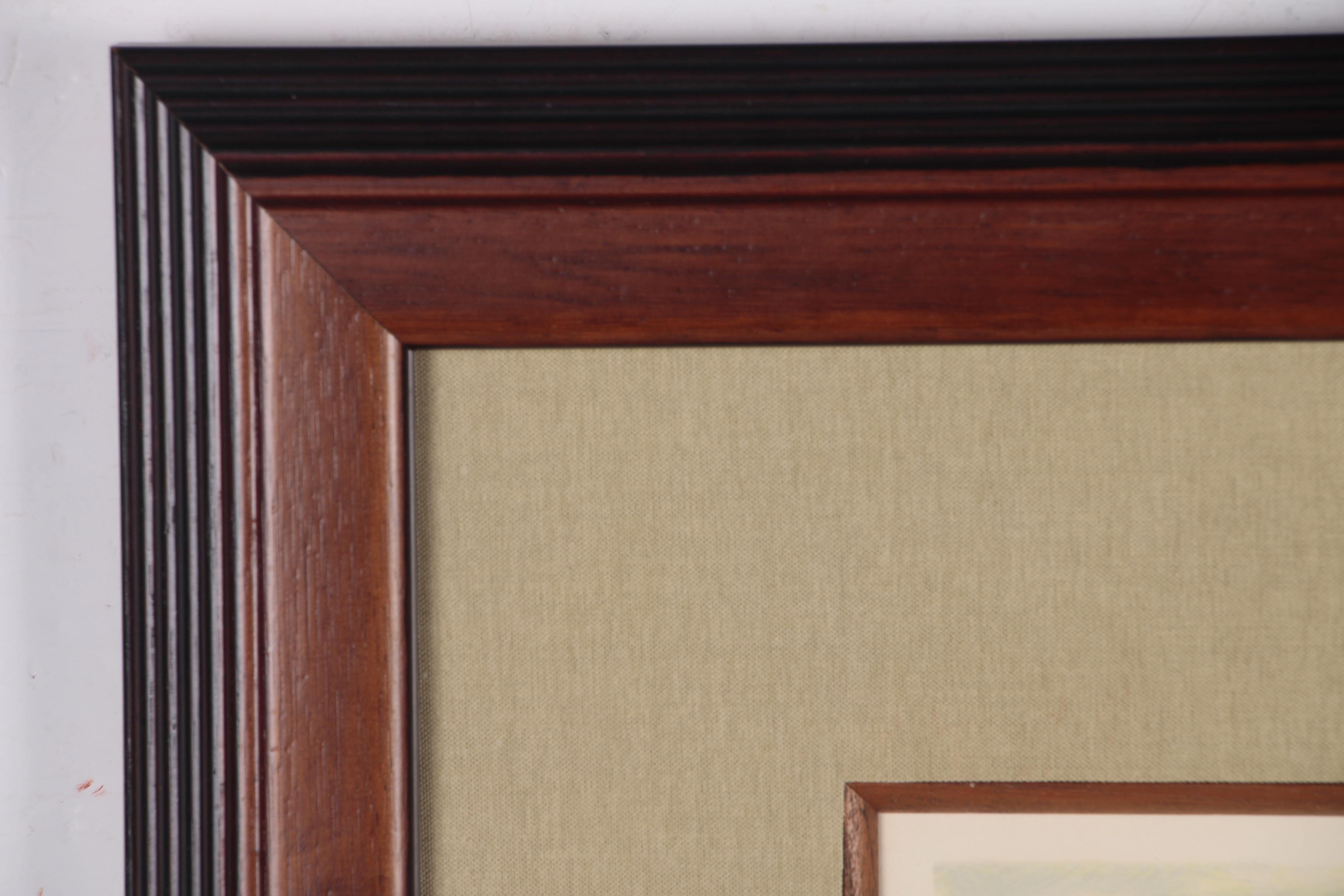 Constant Le Breton Color Lithograph of French Cityscape