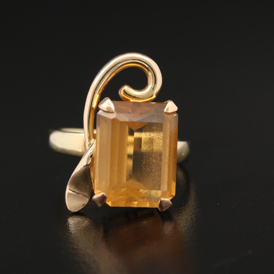 14K Yellow Gold Citrine Ring