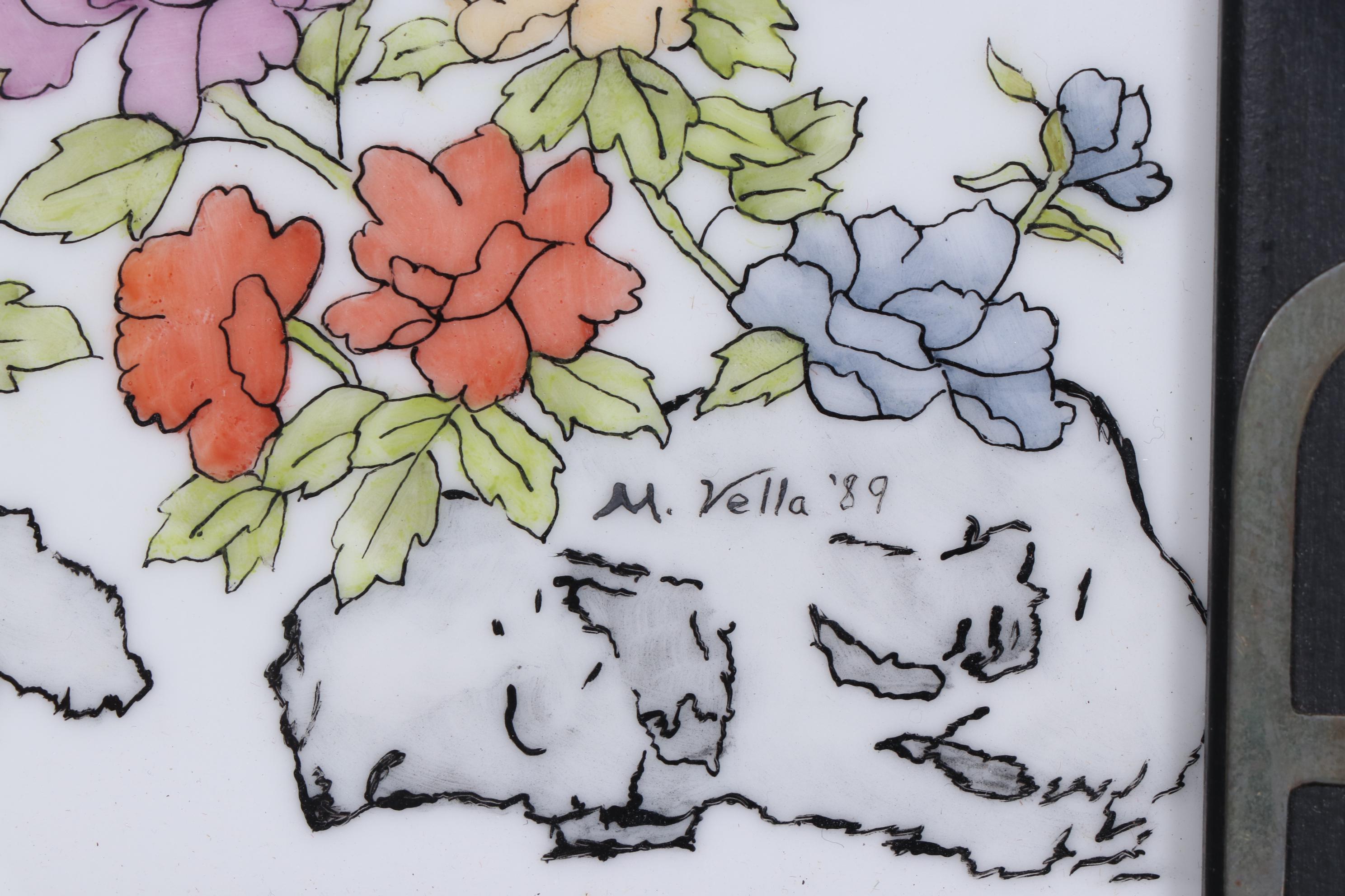 M. Vella East Asian Genre Scene Porcelain Painting, 1989