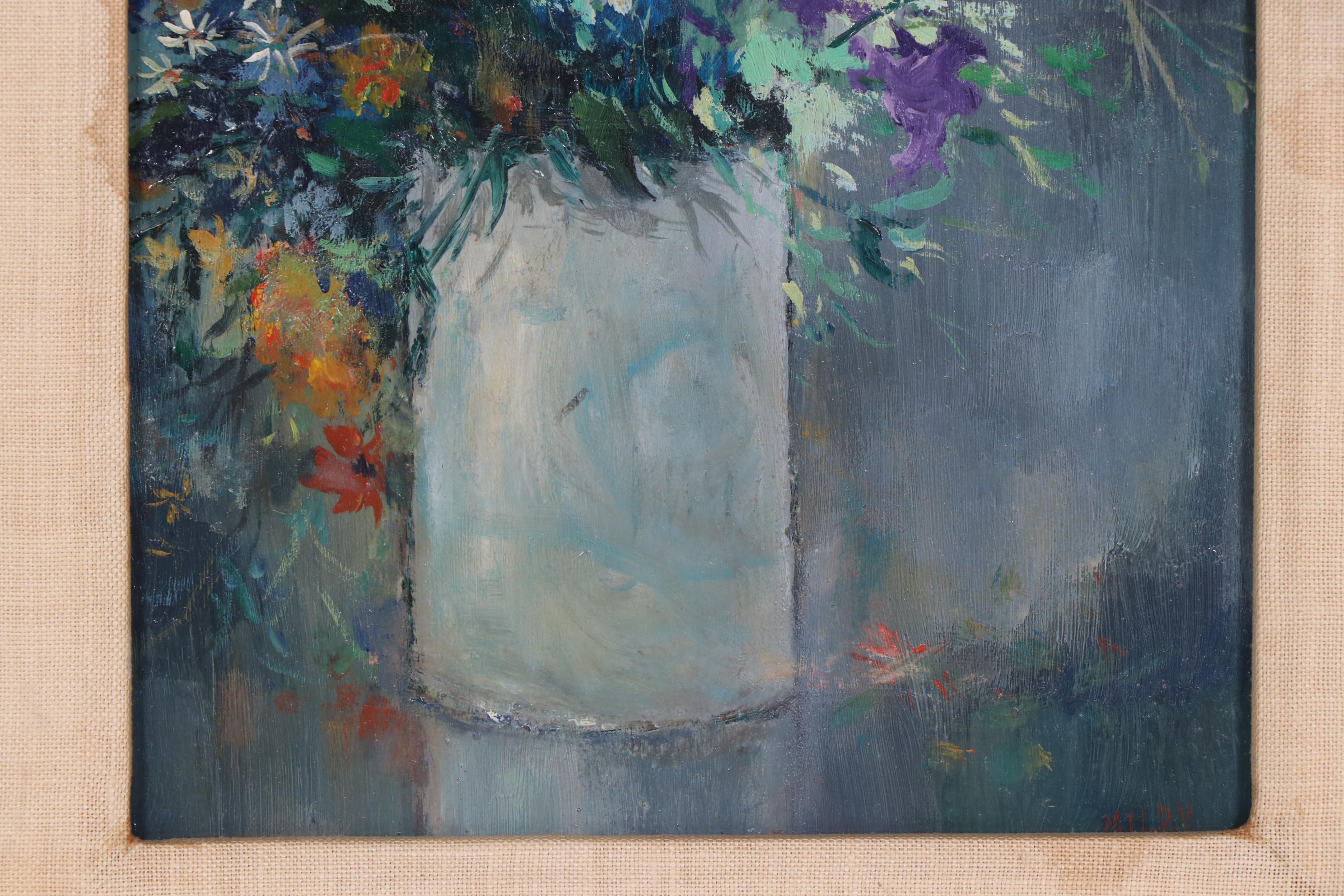 1968 Still Life of Flowers Oil Painting