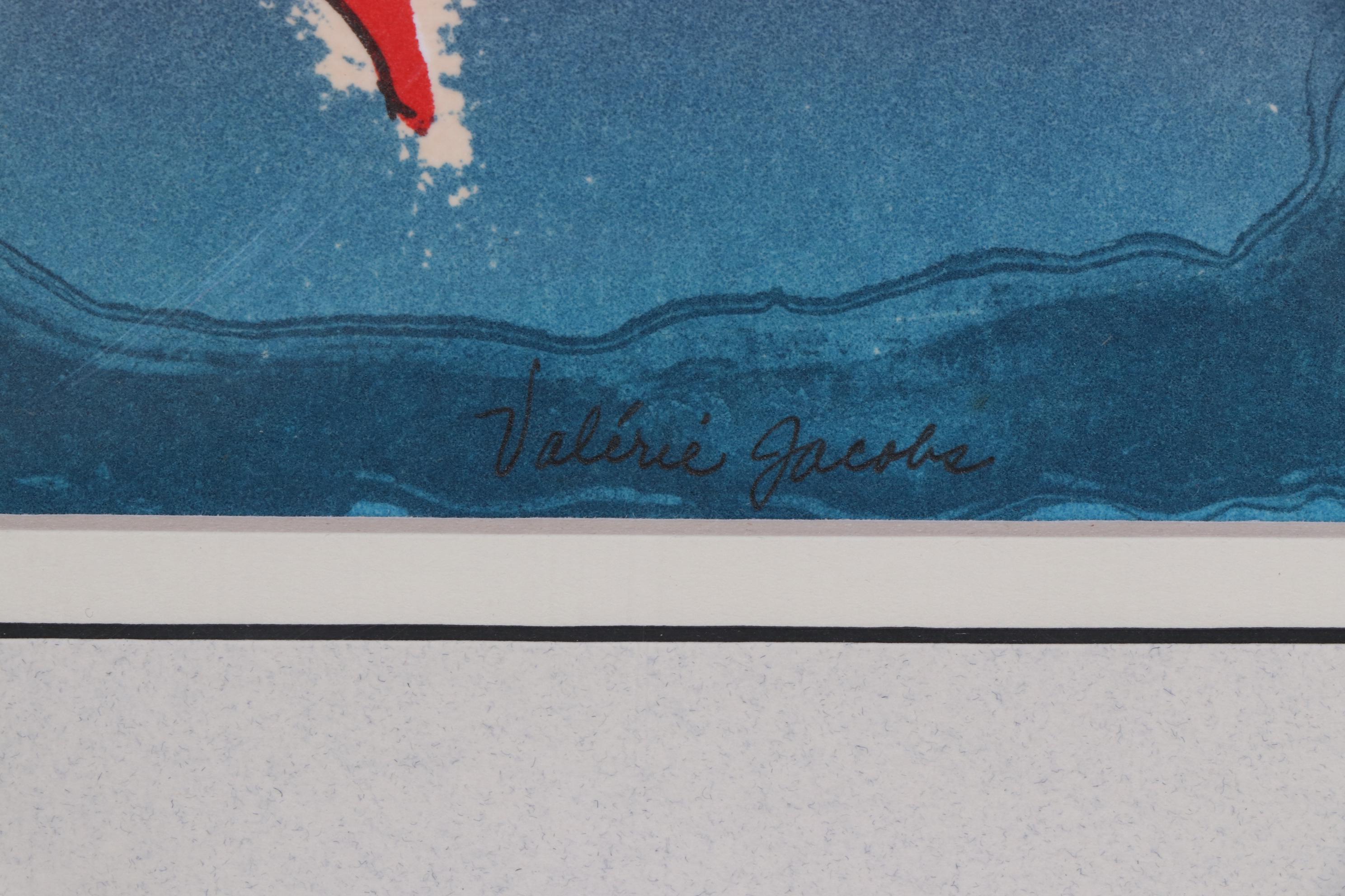 Valérie Jacobs Color Lithograph with Silver Leaf "I Left the Vessel in a Dream"