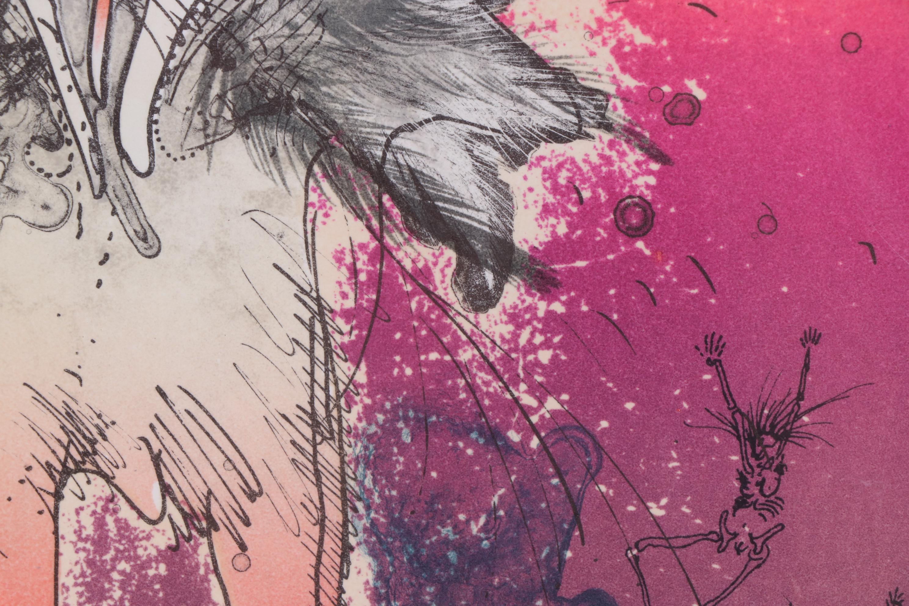 Valérie Jacobs Color Lithograph with Silver Leaf "I Left the Vessel in a Dream"