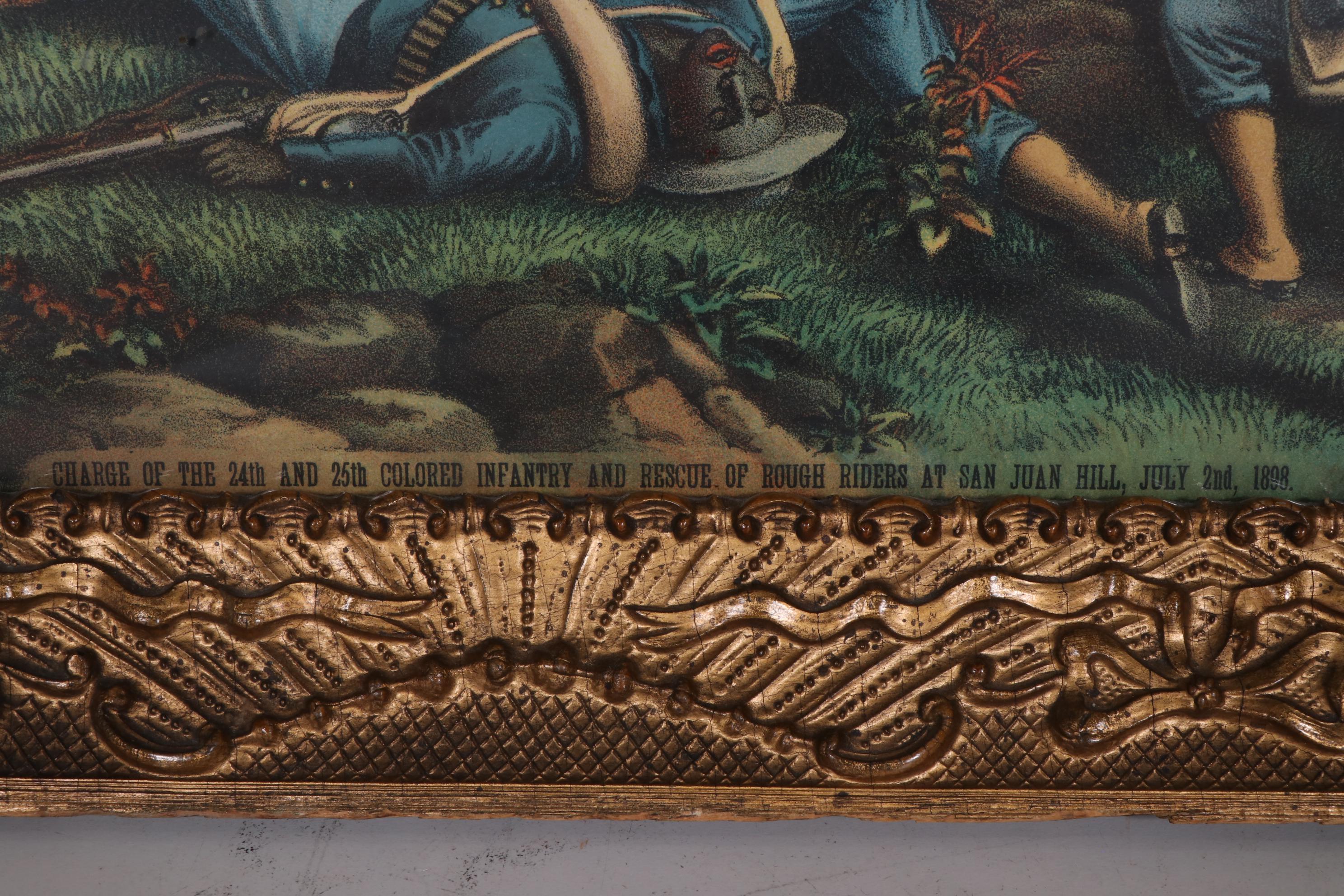 Kurz & Allison Chromolithograph "Charge of the 24th and 25th Colored Infantry"