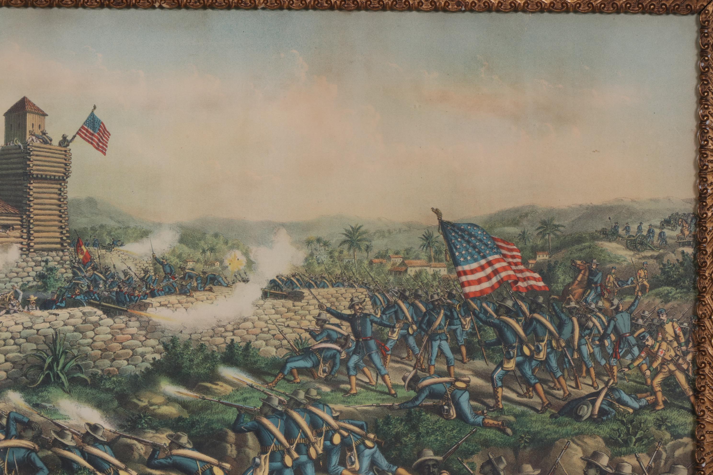 Kurz & Allison Chromolithograph "Charge of the 24th and 25th Colored Infantry"