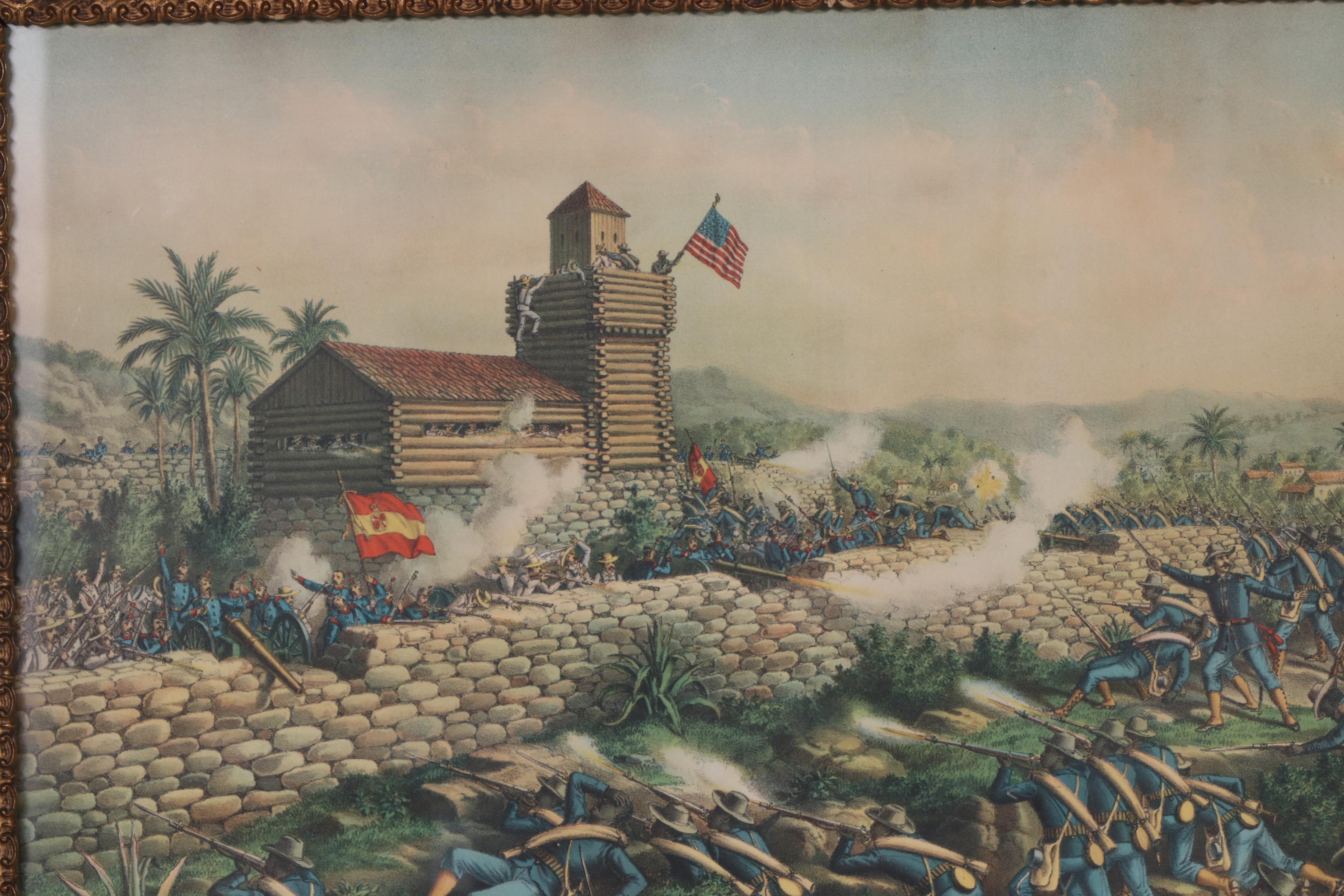 Kurz & Allison Chromolithograph "Charge of the 24th and 25th Colored Infantry"