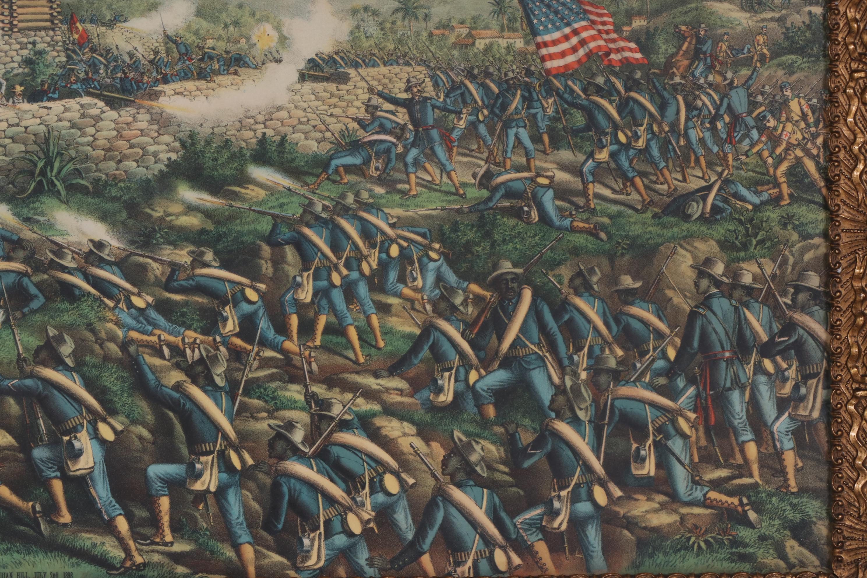 Kurz & Allison Chromolithograph "Charge of the 24th and 25th Colored Infantry"