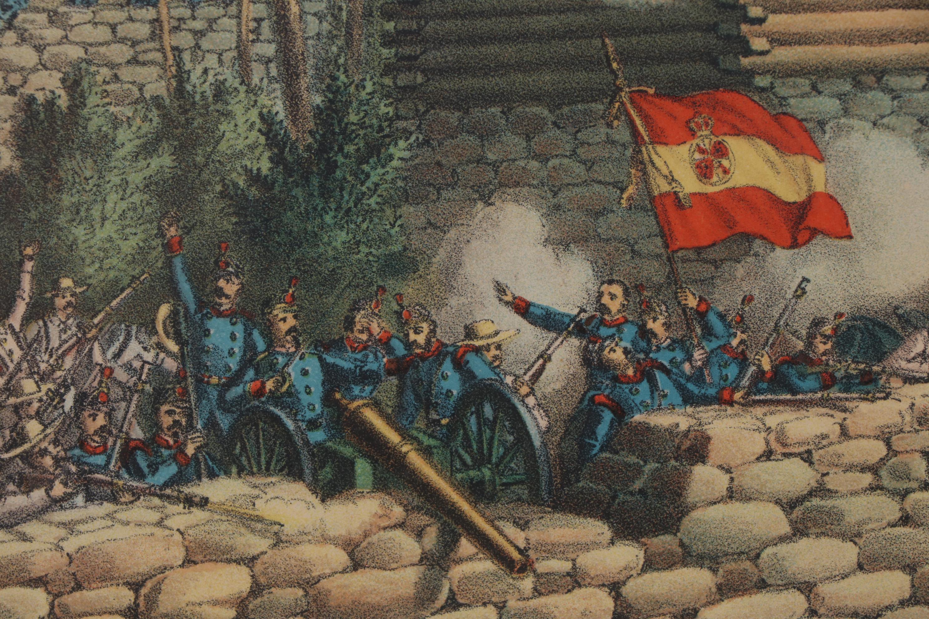 Kurz & Allison Chromolithograph "Charge of the 24th and 25th Colored Infantry"