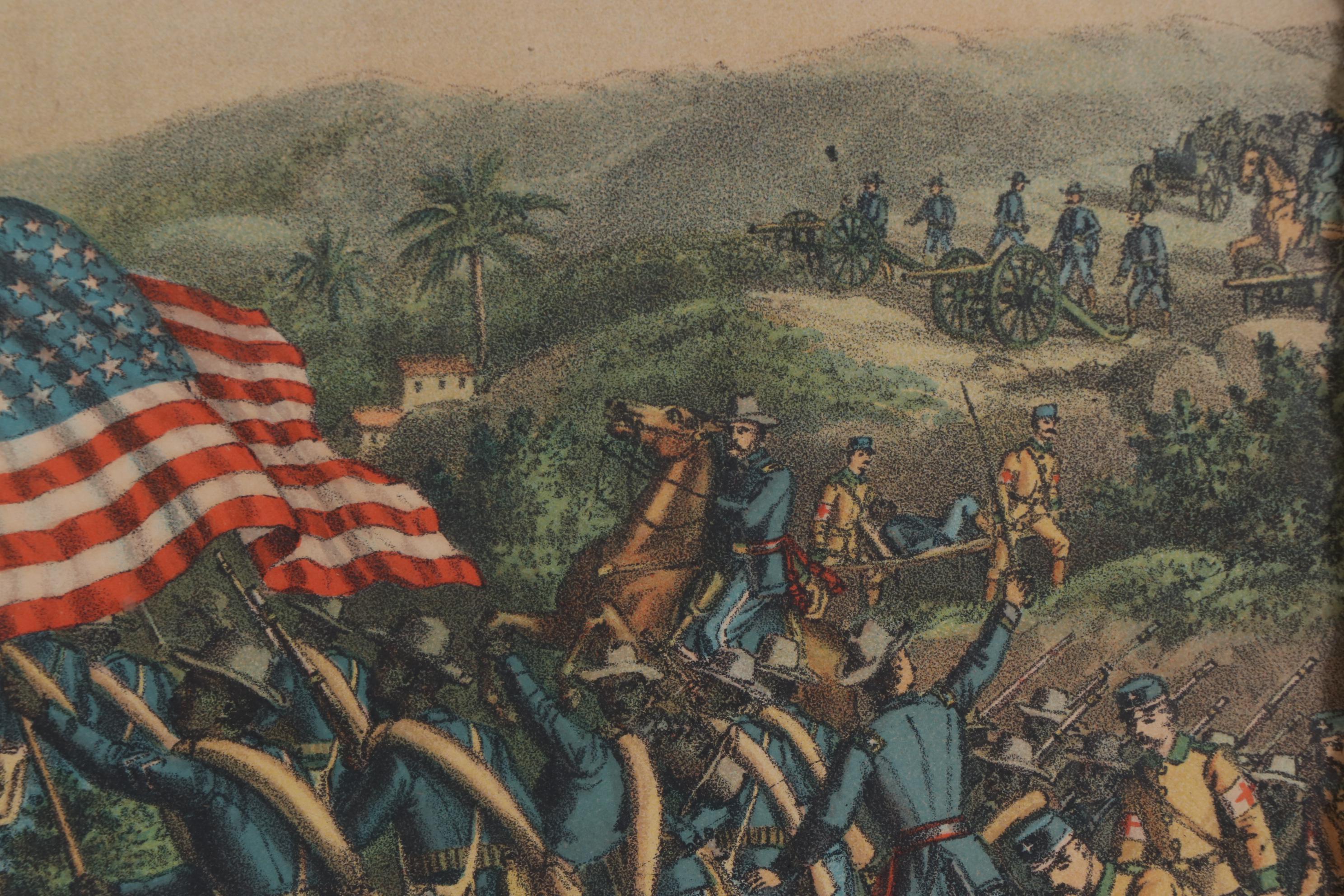 Kurz & Allison Chromolithograph "Charge of the 24th and 25th Colored Infantry"