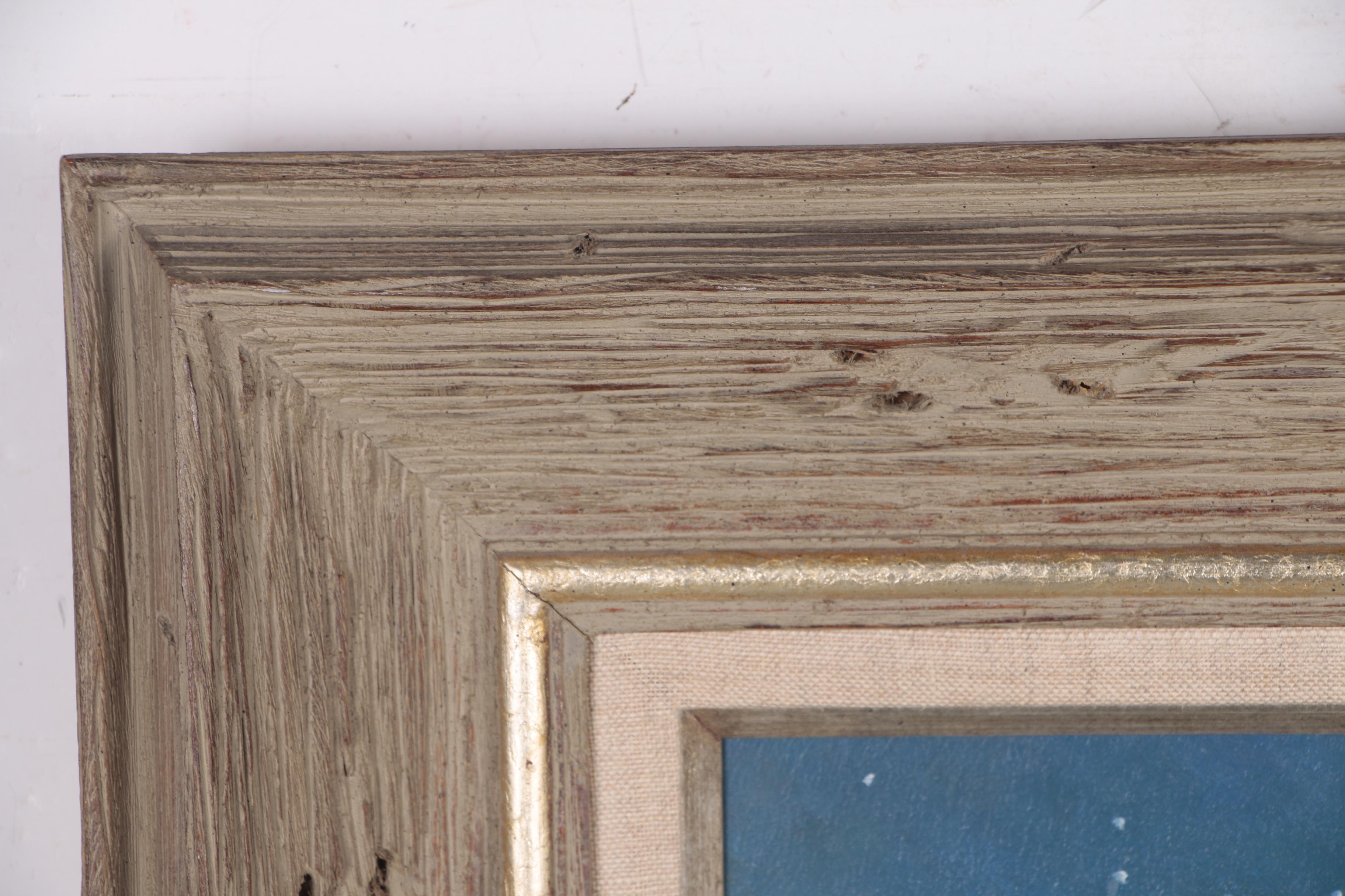 Mel Gerhold Oil Painting of Wolf in Winter Landscape "Silent Night"