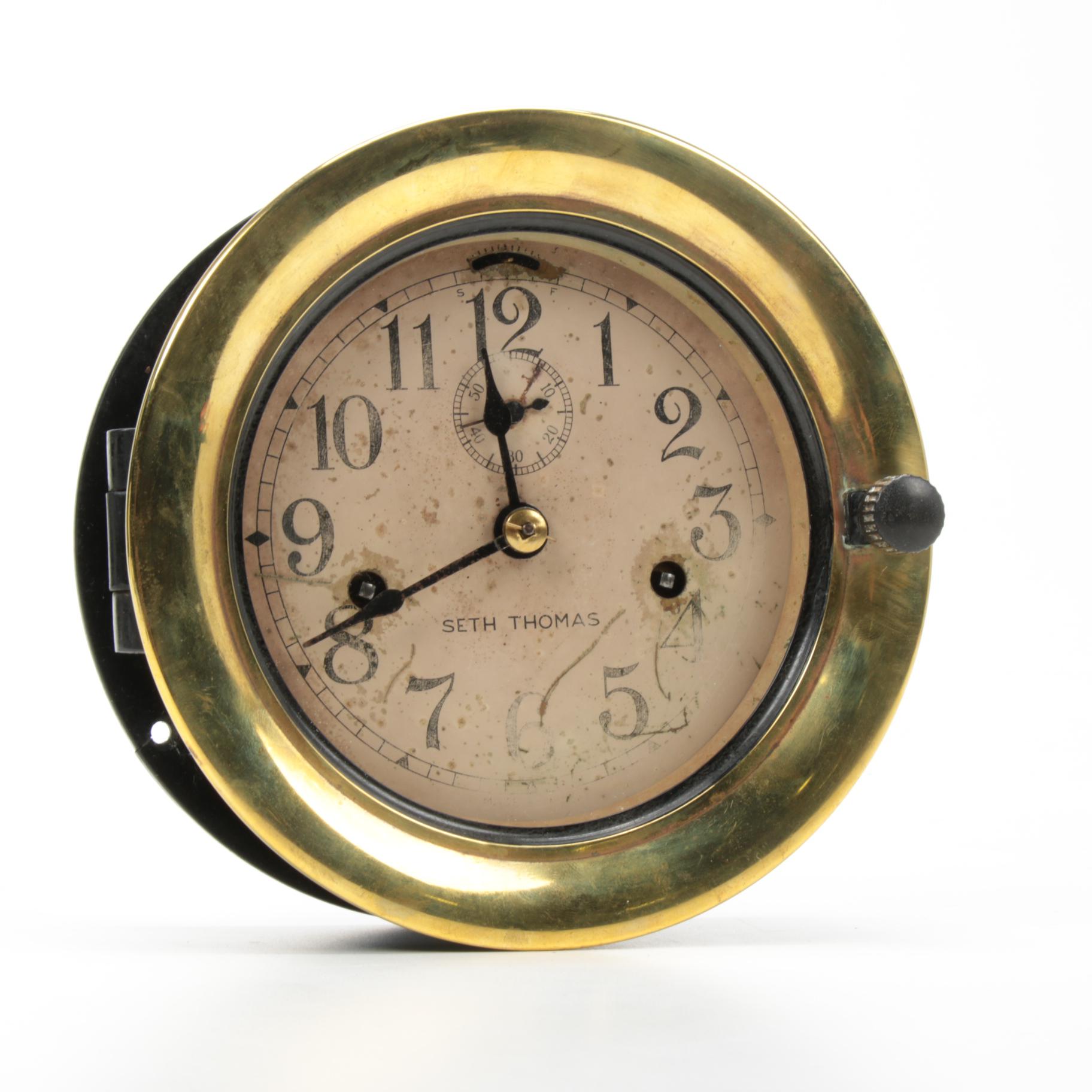 Seth Thomas Brass and Bakelite Ship's Clock, circa 1910