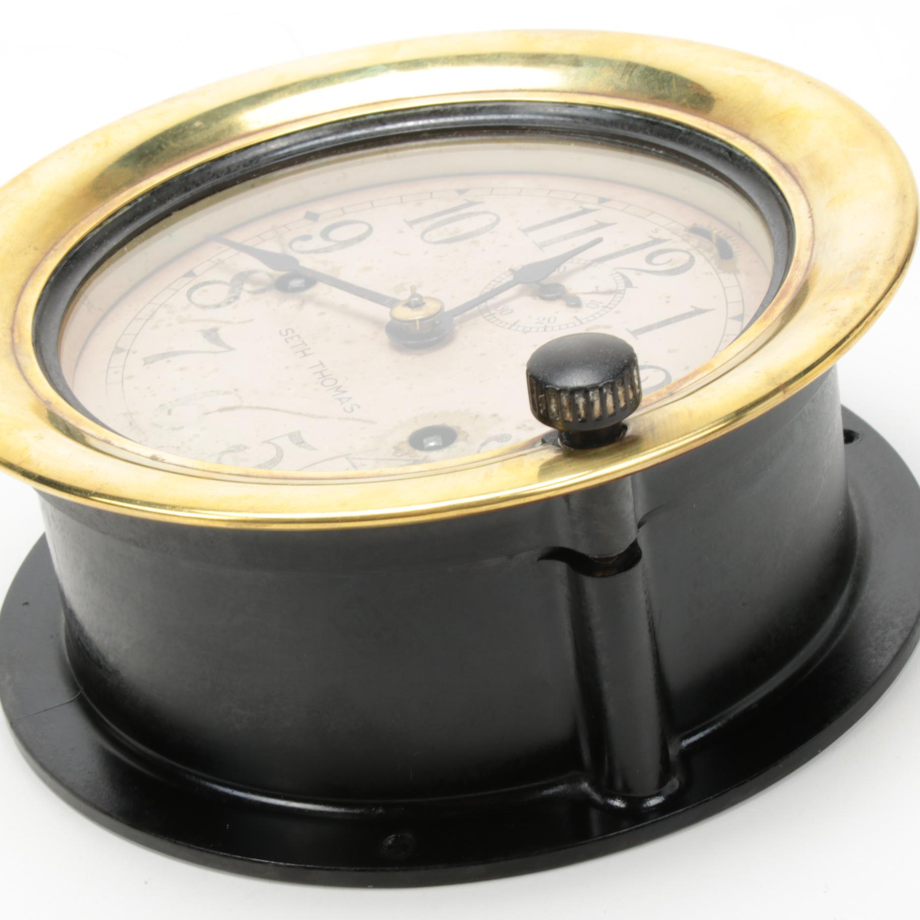Seth Thomas Brass and Bakelite Ship's Clock, circa 1910
