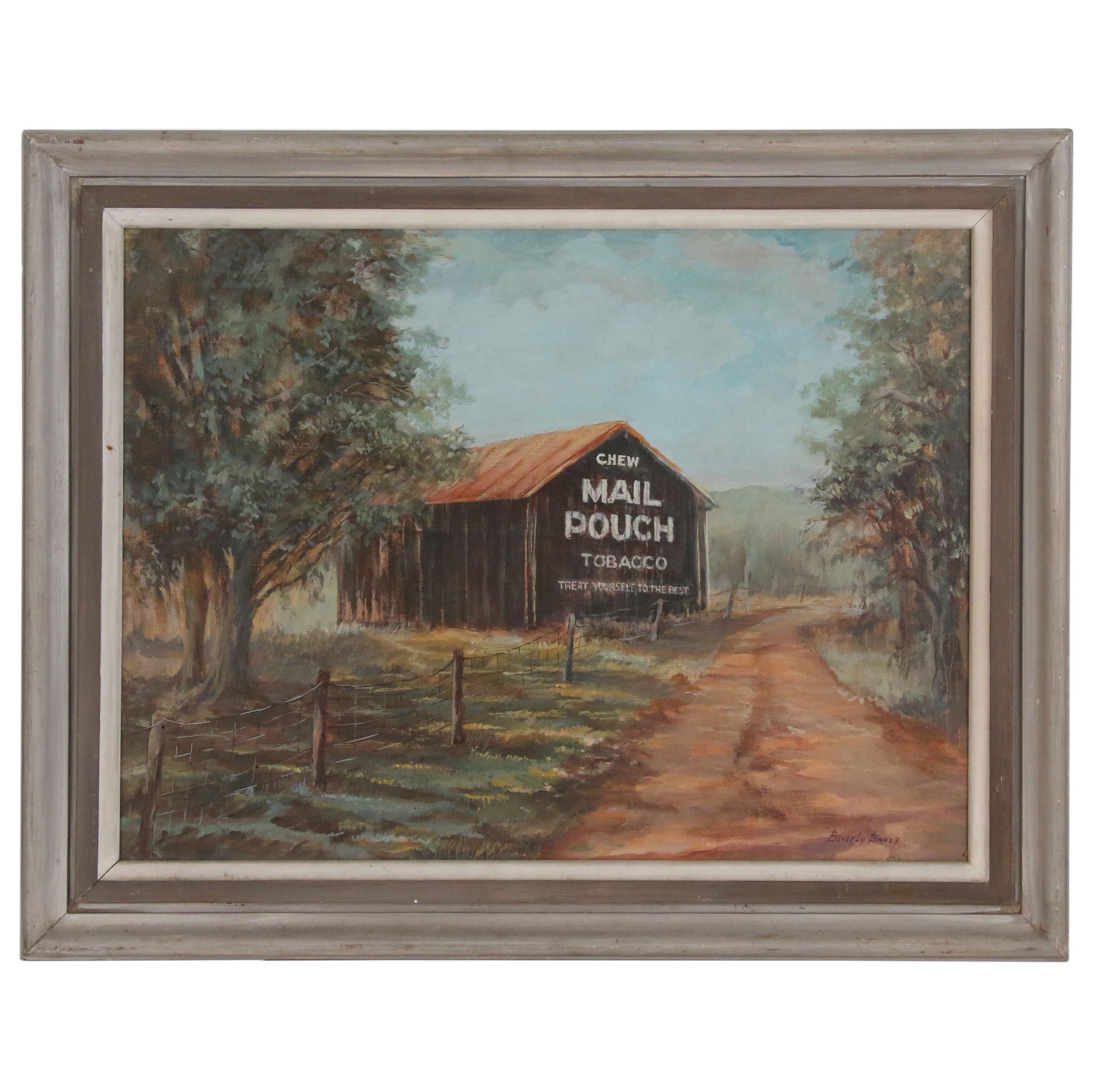 Beverly Bauer Landscape Oil Painting, Mid 20th Century