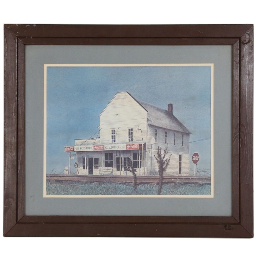 Rex W. Robinson Offset Lithograph "Tribute to the Country Store", 1977