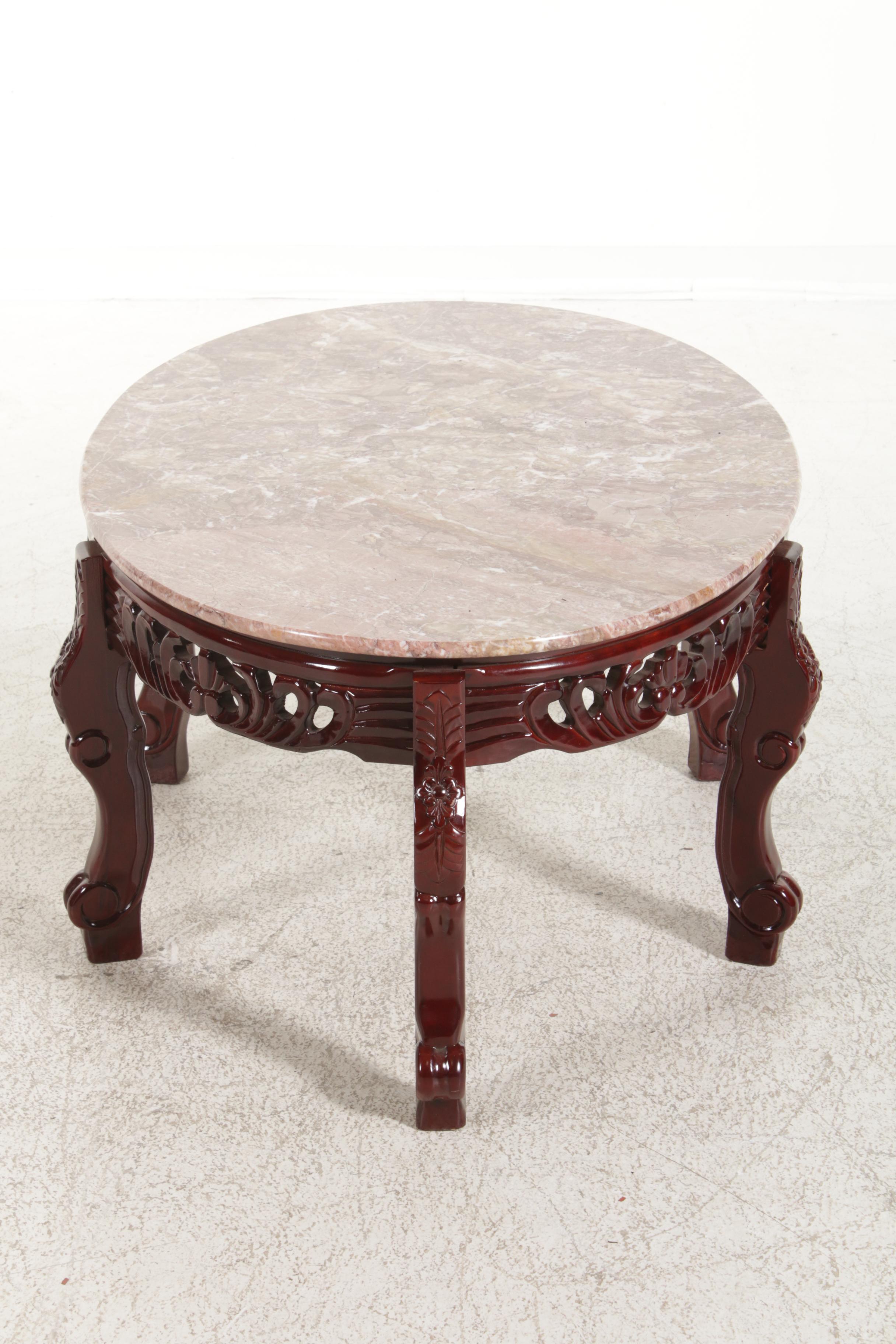 Victorian Style Marble Top Side Tables, Mid-20th Century