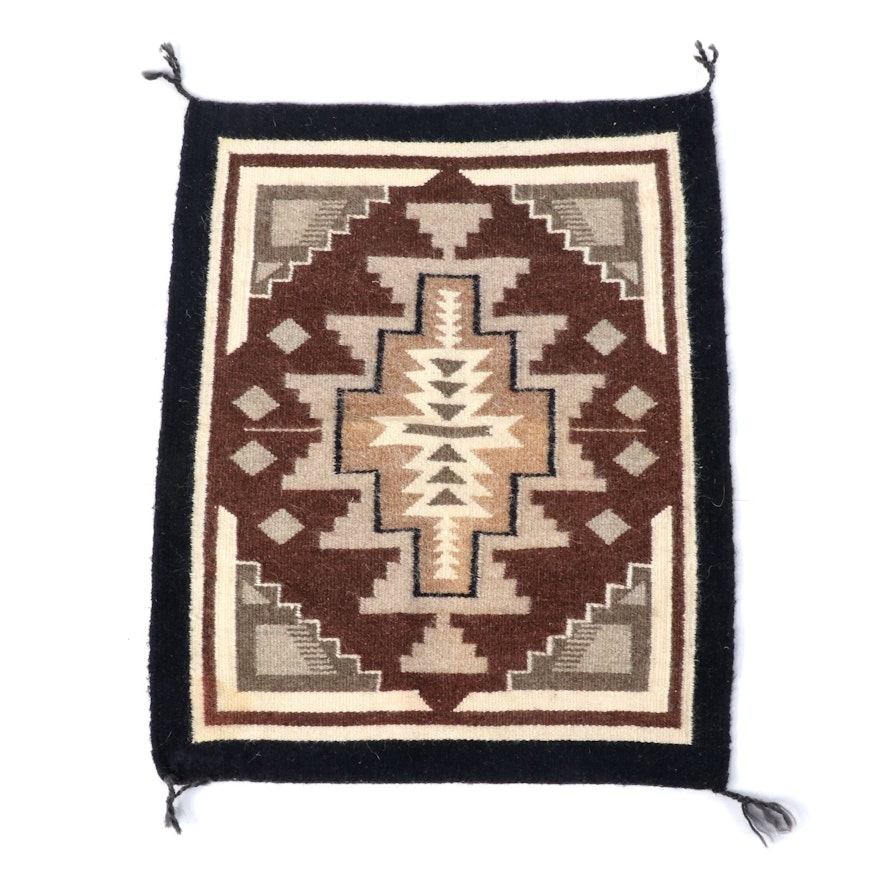1'9 x 2'3 Handwoven Southwestern Style Wool Rug