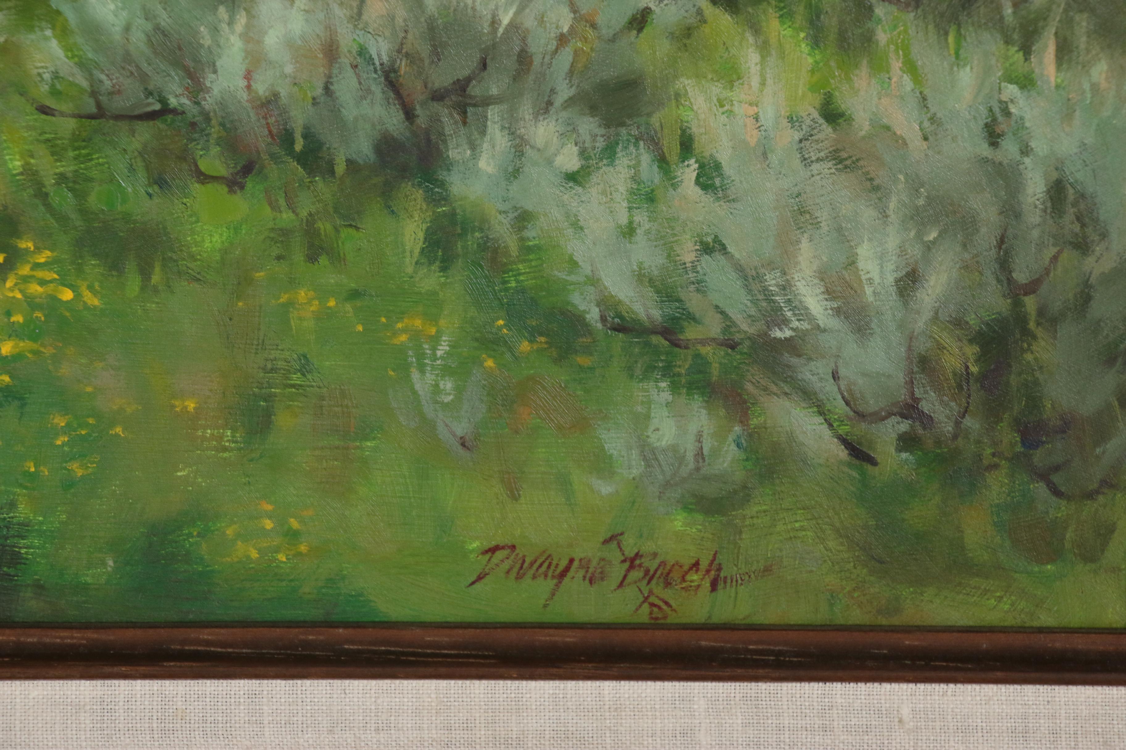 Dwayne Brech Western Genre Oil Painting of Covered Wagon