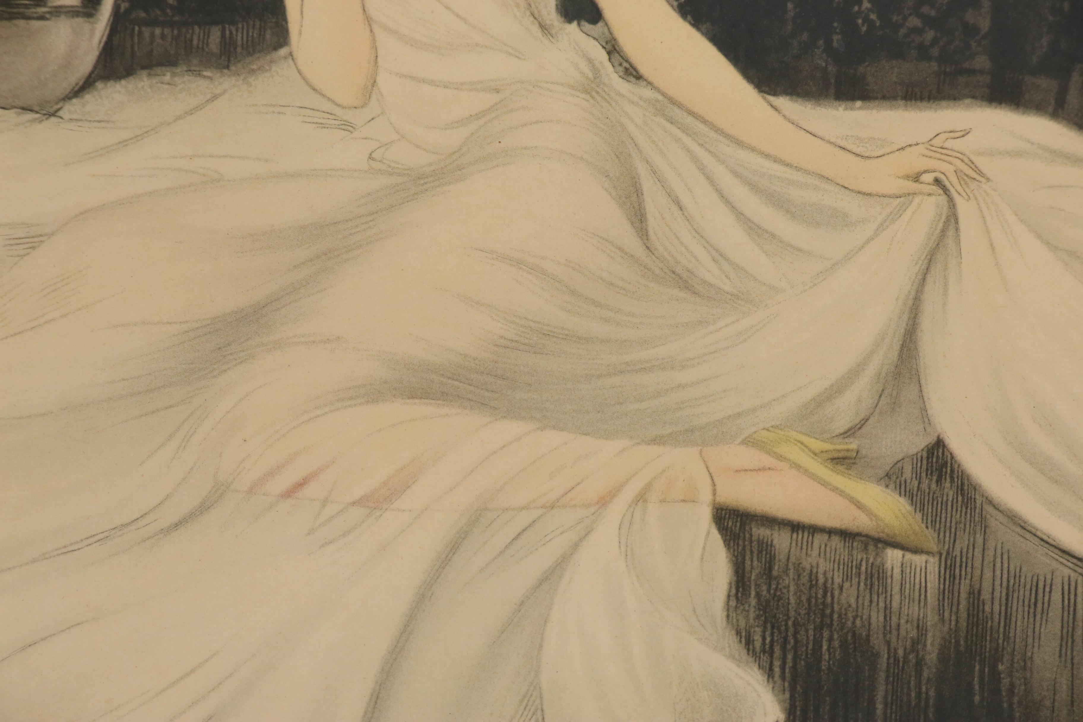 Offset Lithograph after Courcelles "Meditation"