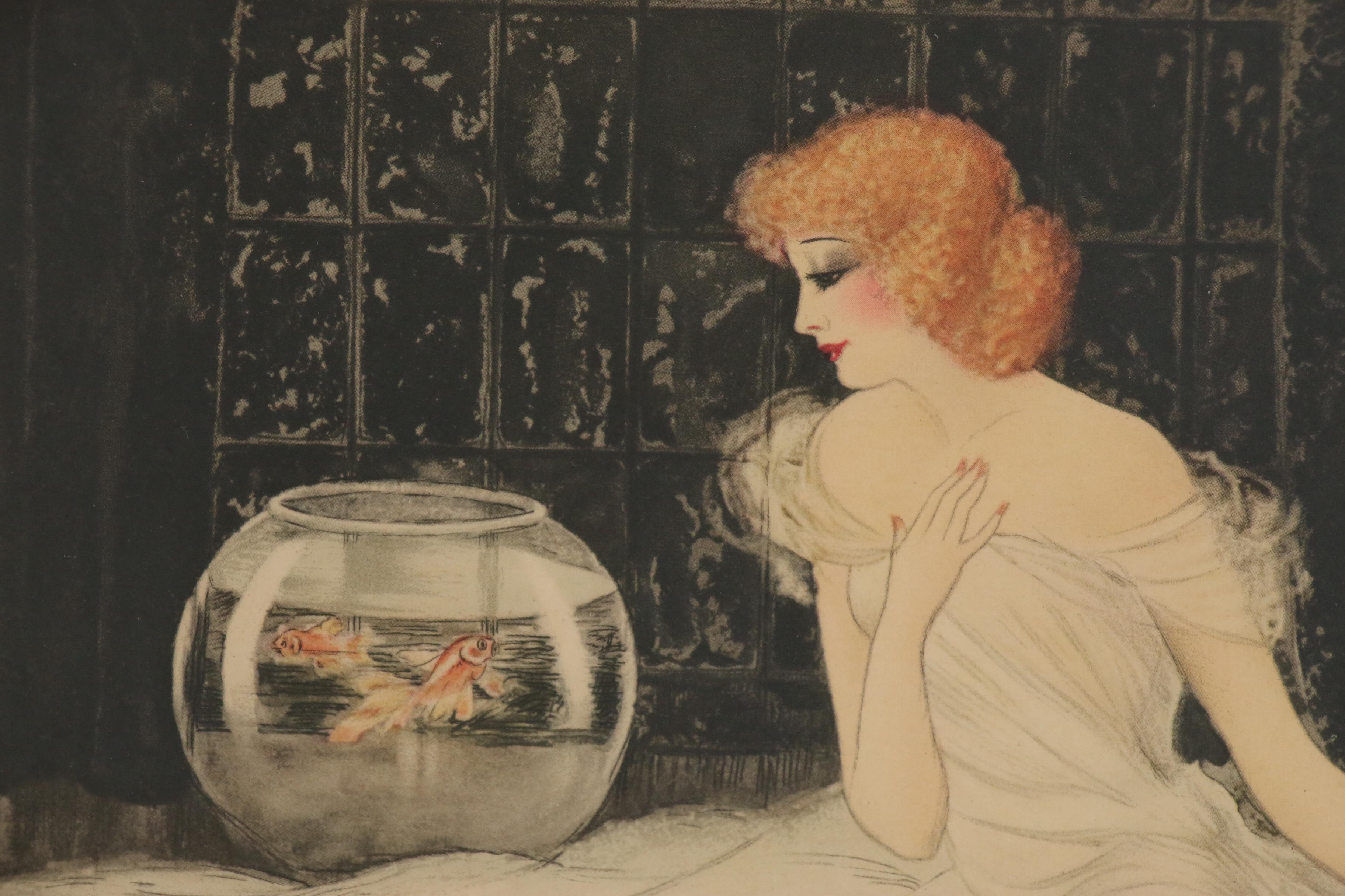 Offset Lithograph after Courcelles "Meditation"