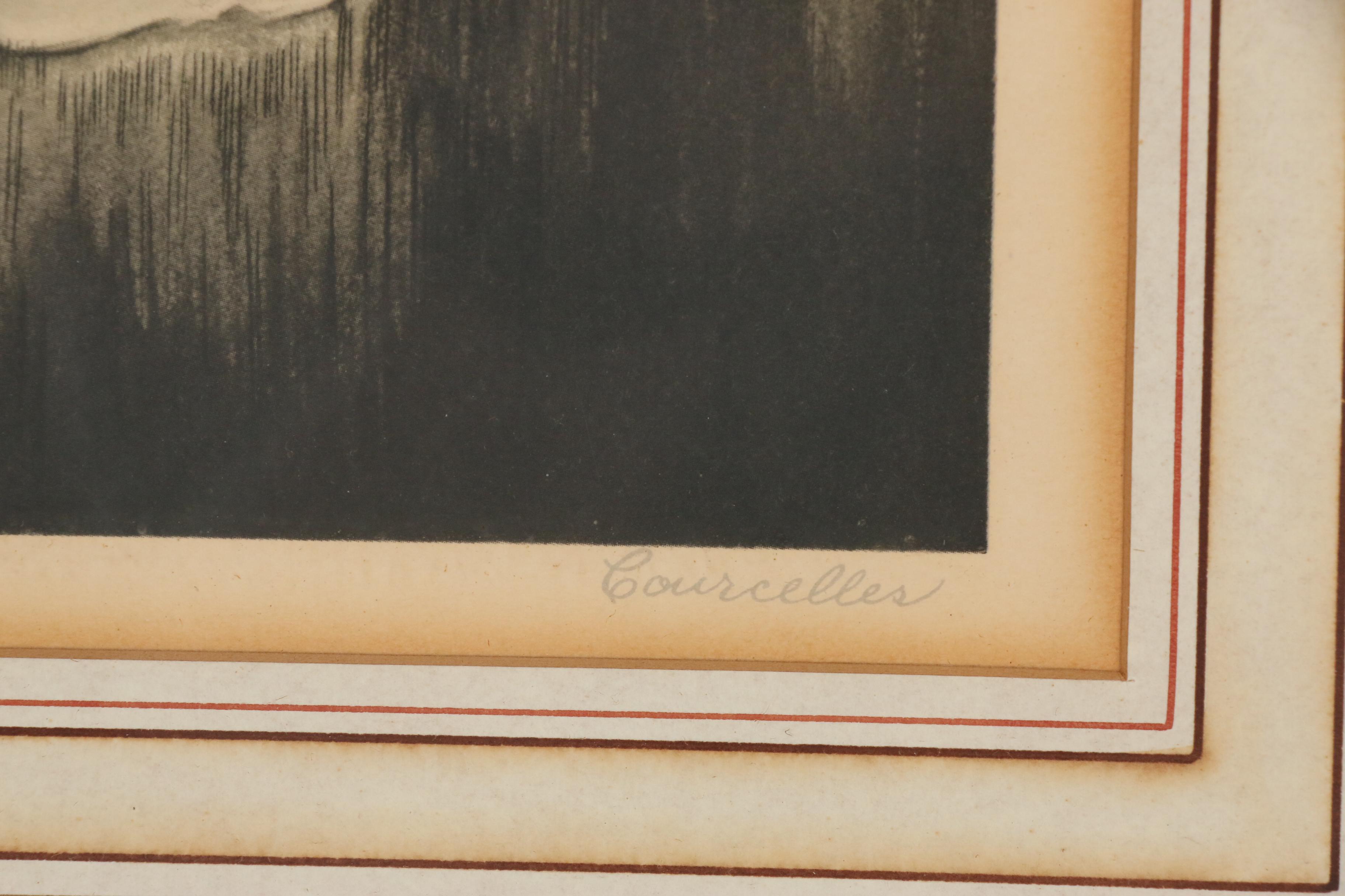 Offset Lithograph after Courcelles "Meditation"