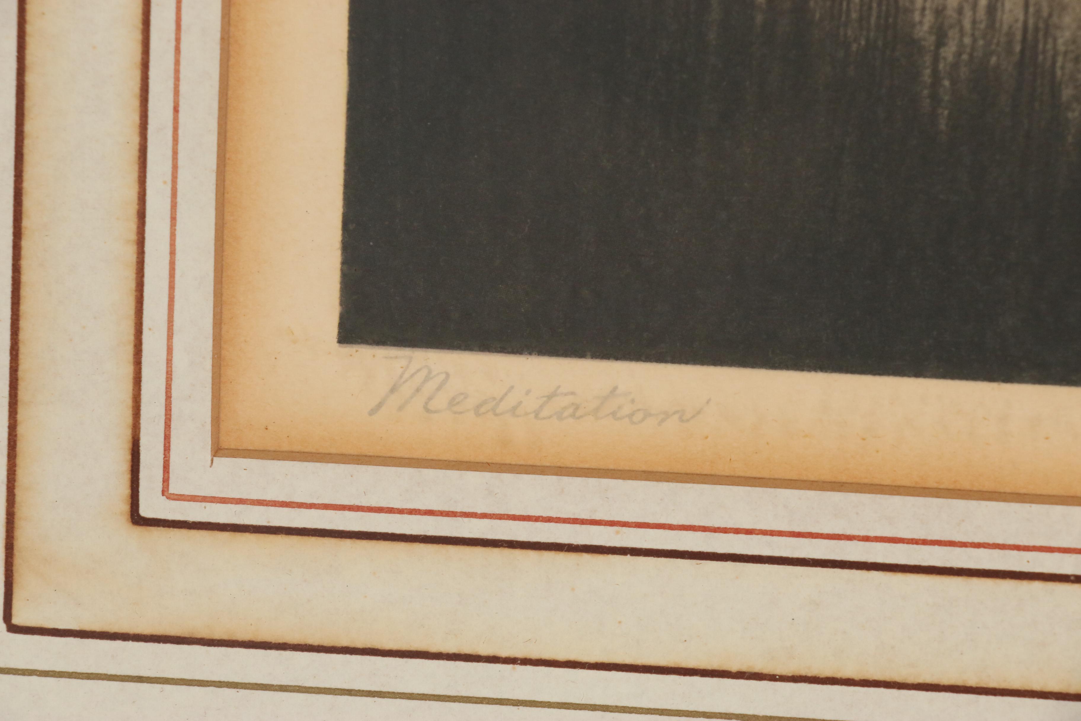 Offset Lithograph after Courcelles "Meditation"