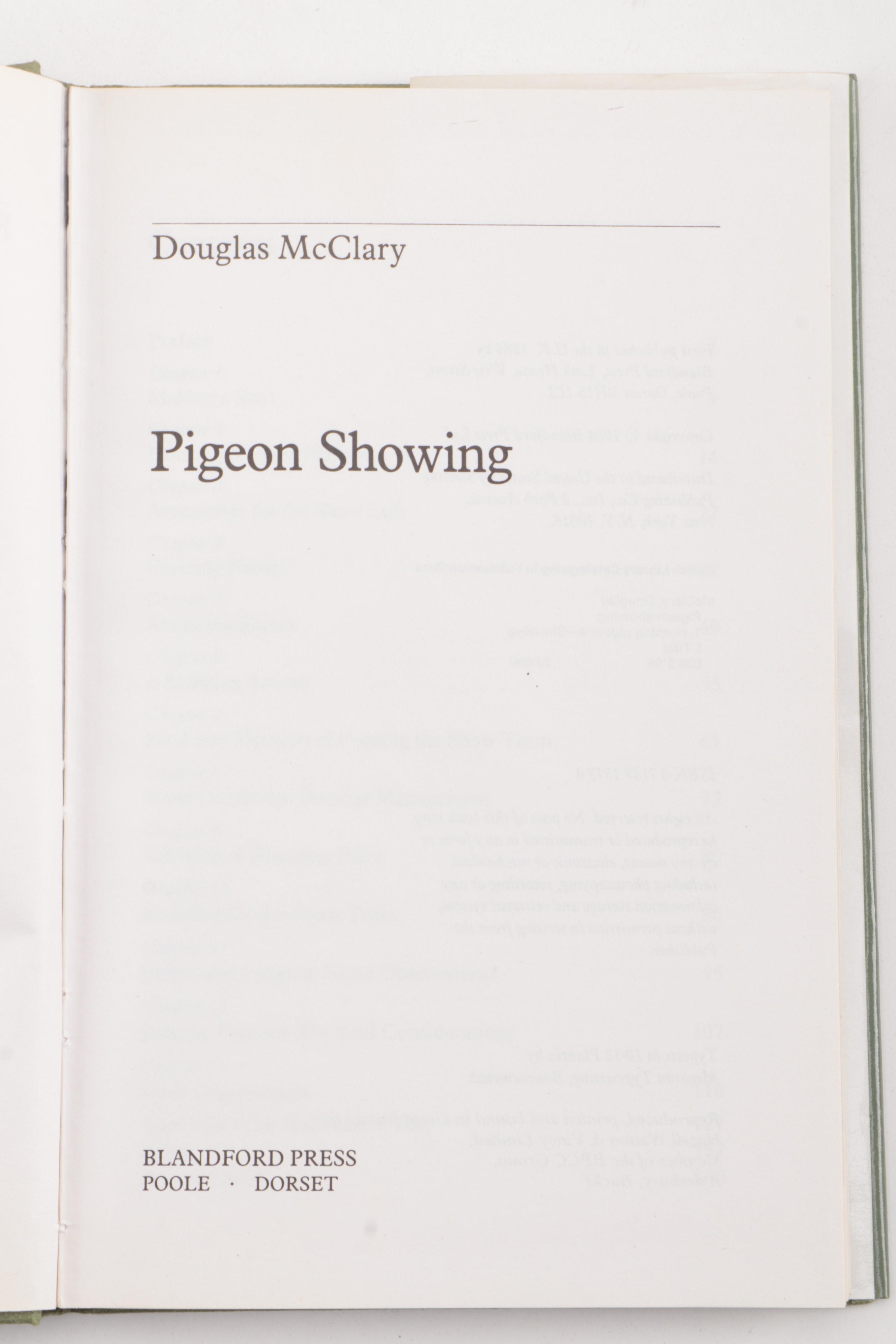 Pigeon Showing and Racing Books Featuring 1954 "The Sport of Pigeon Racing"